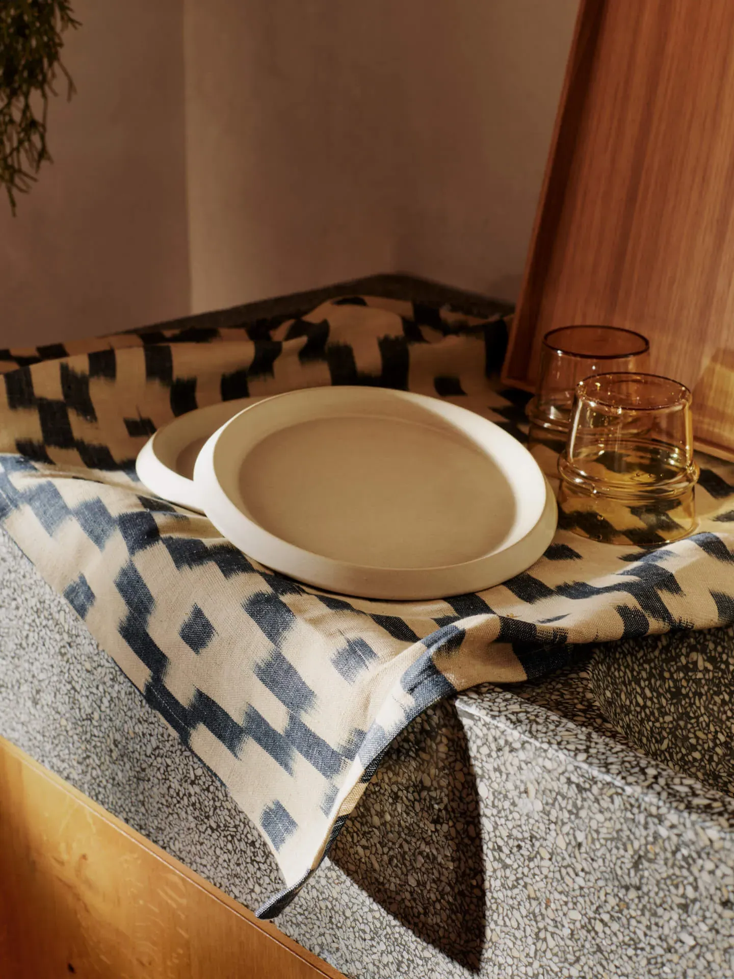 Ikat Tea Towel - Ink Blue