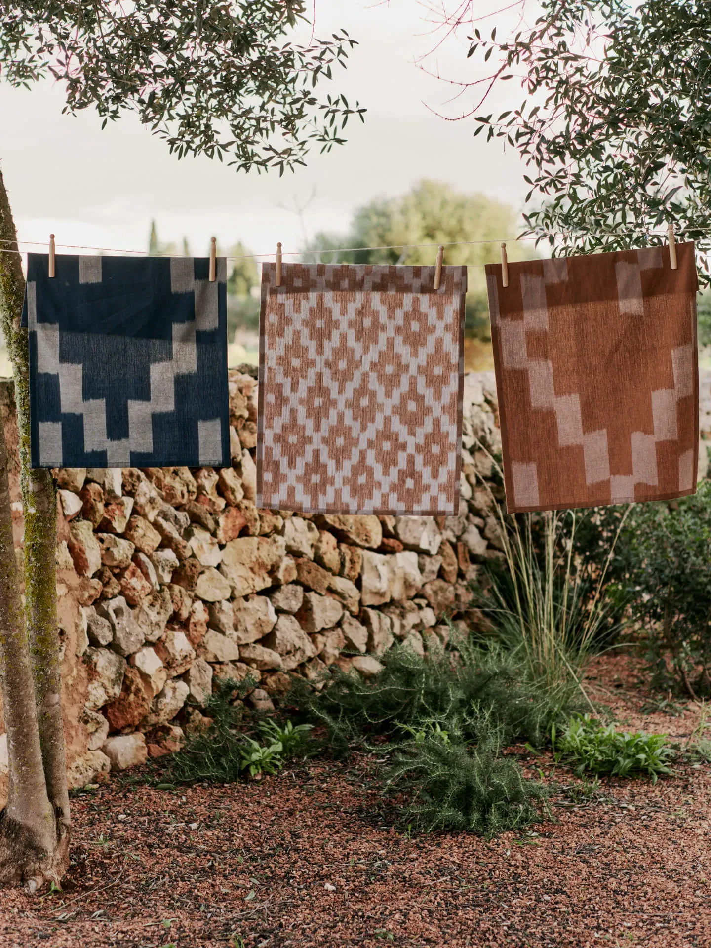 Ikat Tea Towel - Mist Blue