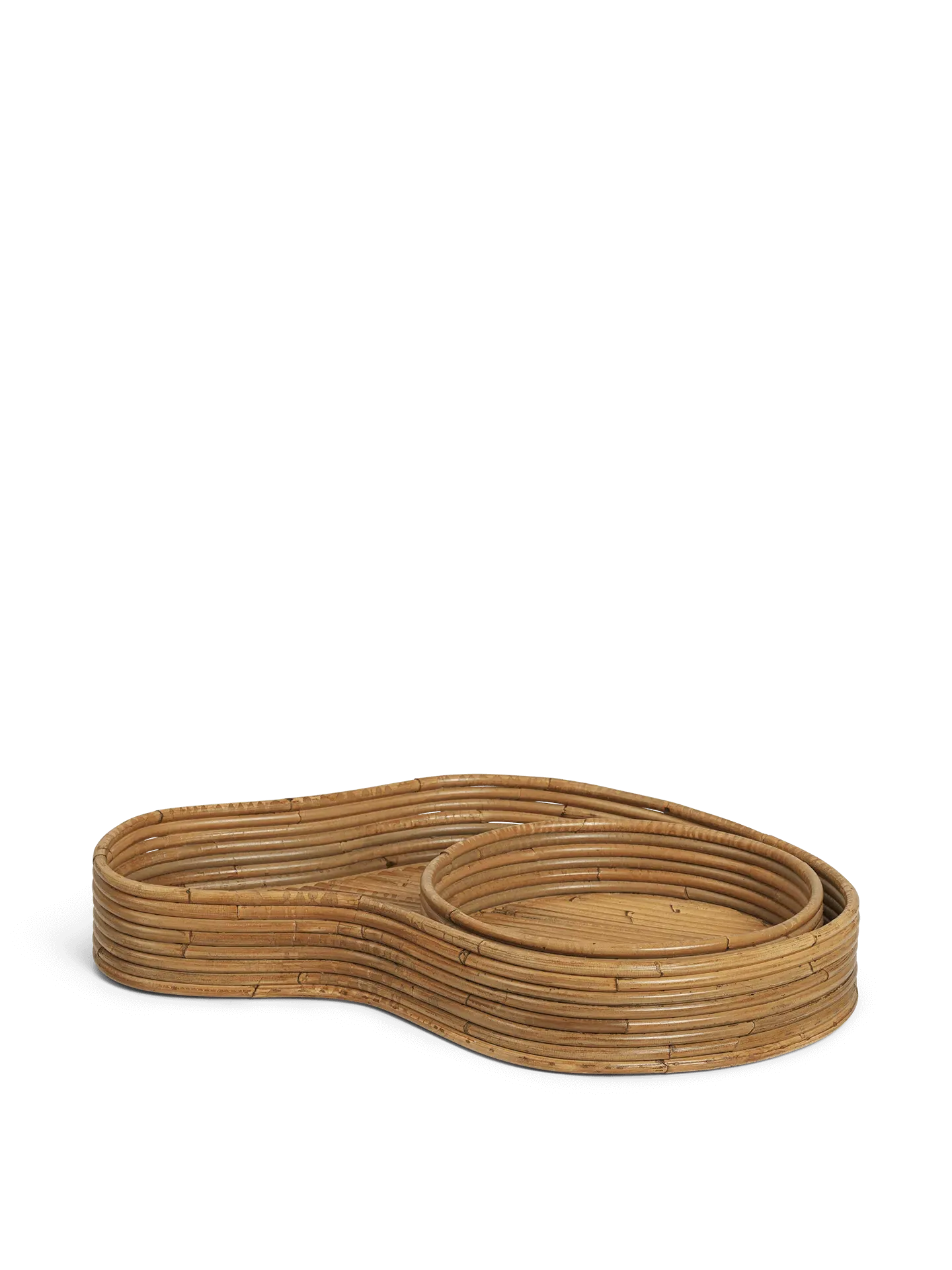 Isola Tray Set of 2 - Natural Stained Rattan
