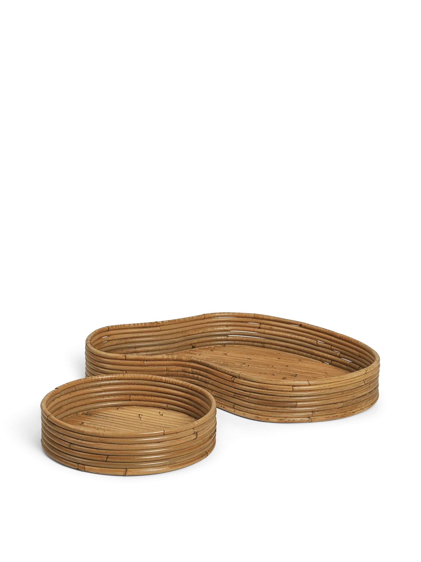 Isola Tray Set of 2 - Natural Stained Rattan image