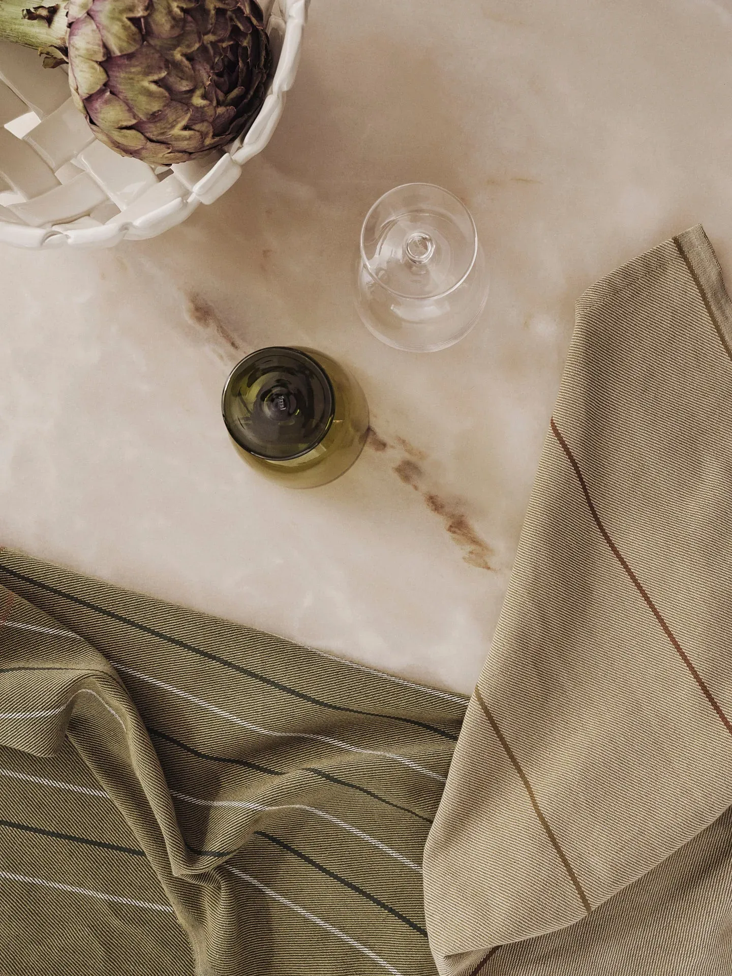 Ito Tea Towel Set of 2 - Seaweed/Flax, Organic Cotton