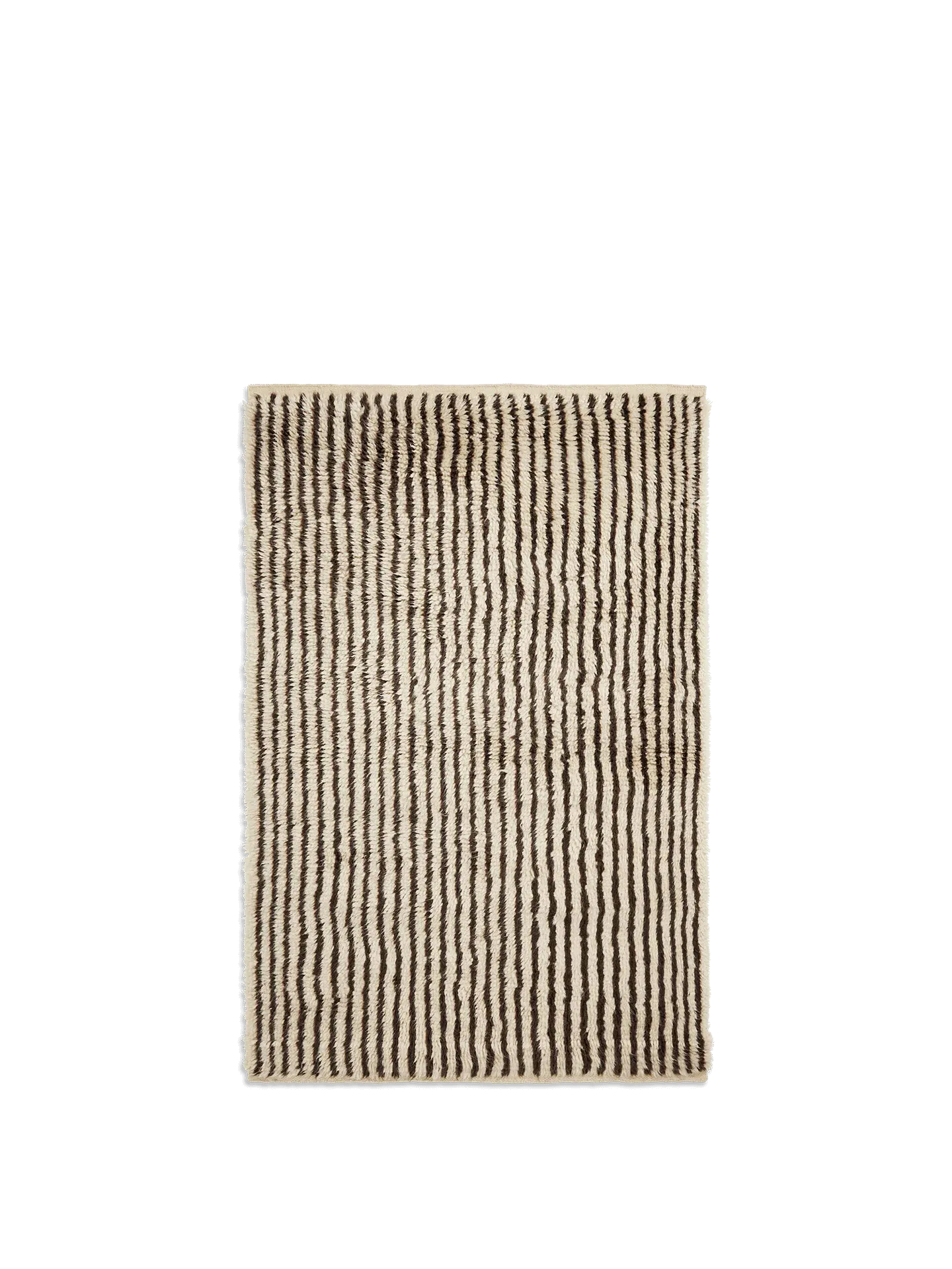 Kami Knotted Rug - Off-White/Coffee, New Zealand Wool