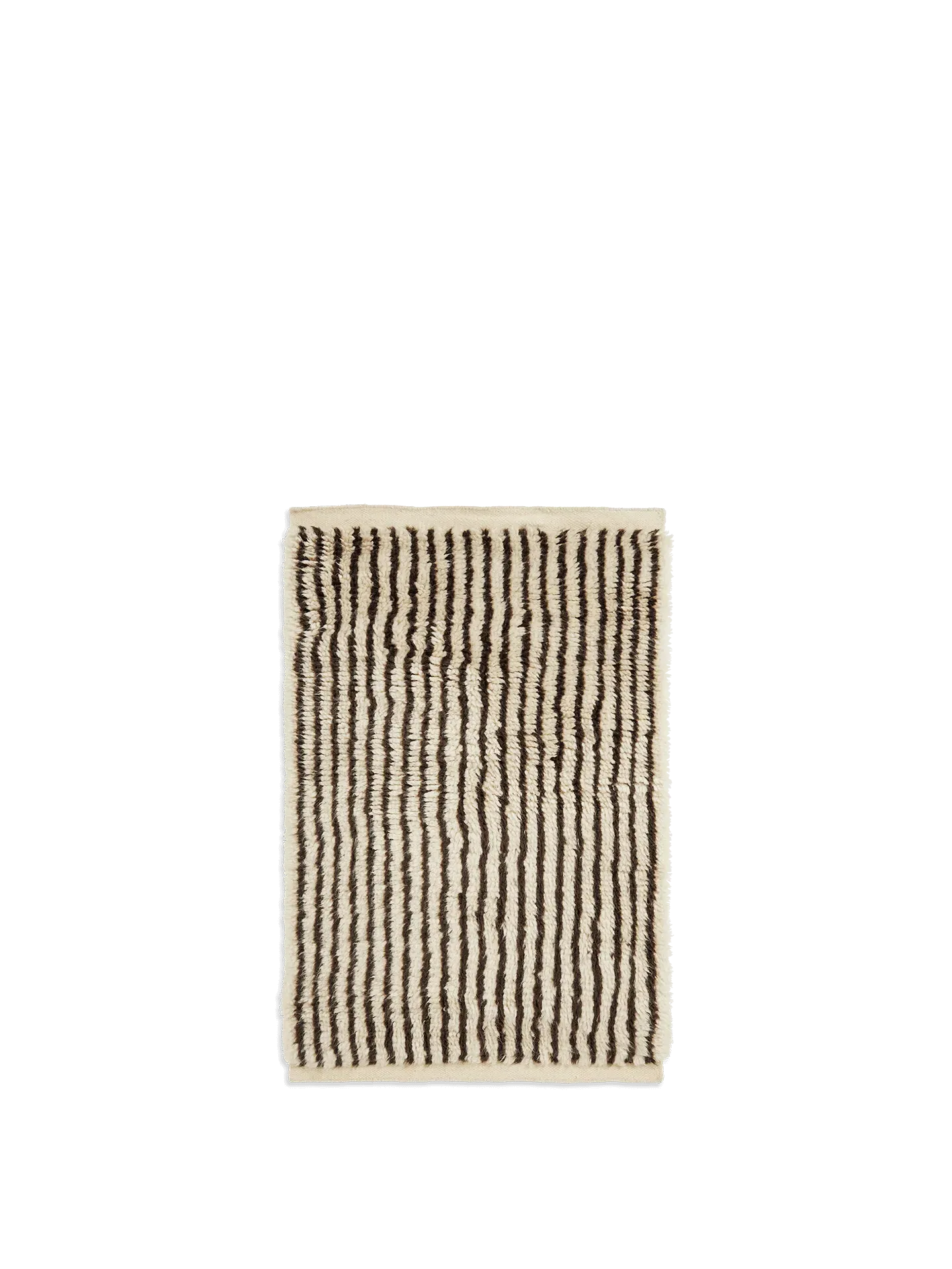 Kami Knotted Rug - Off-White/Coffee, New Zealand Wool image