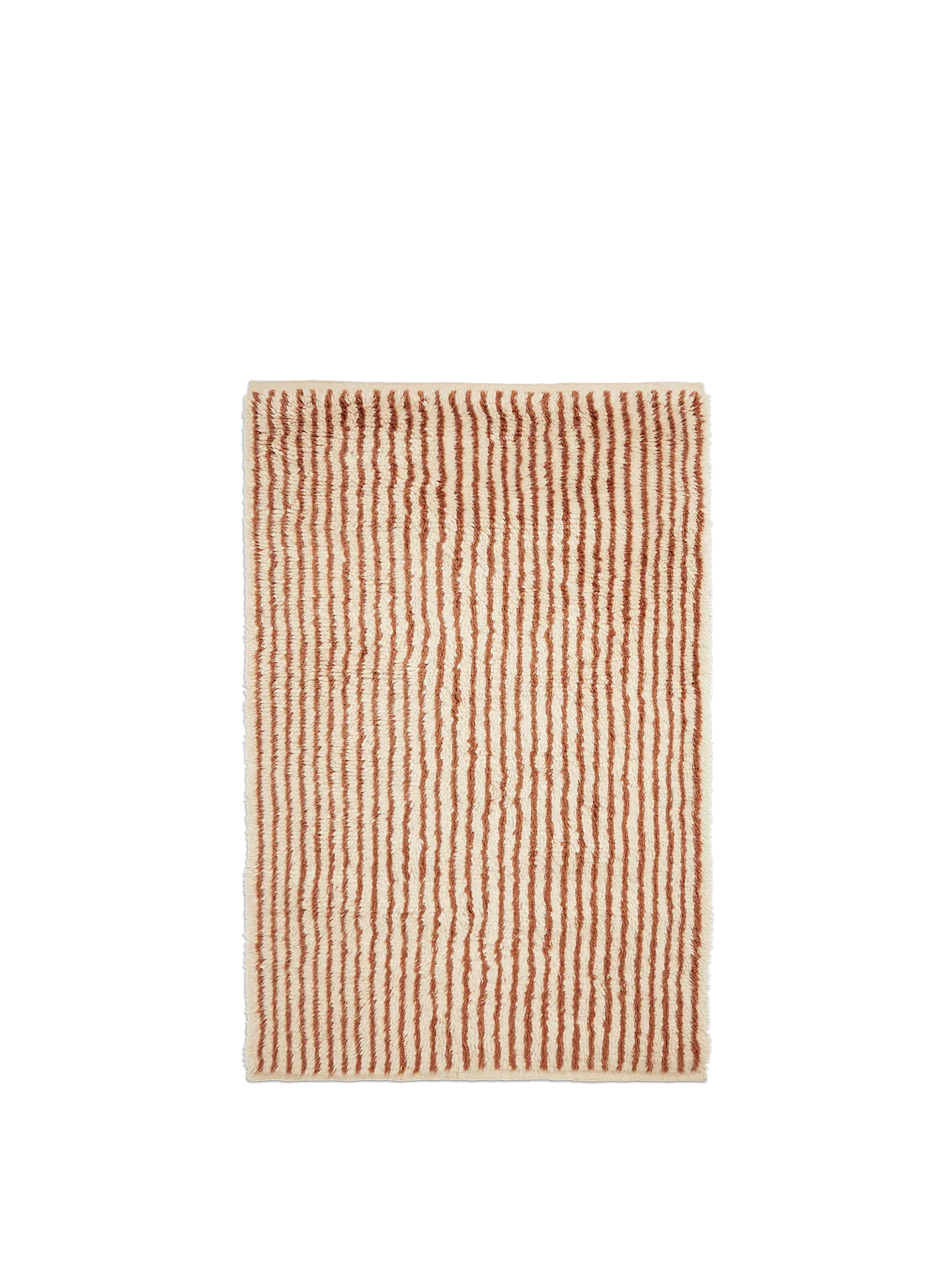 Kami Knotted Rug - Off-White/Red Brown, New Zealand Wool