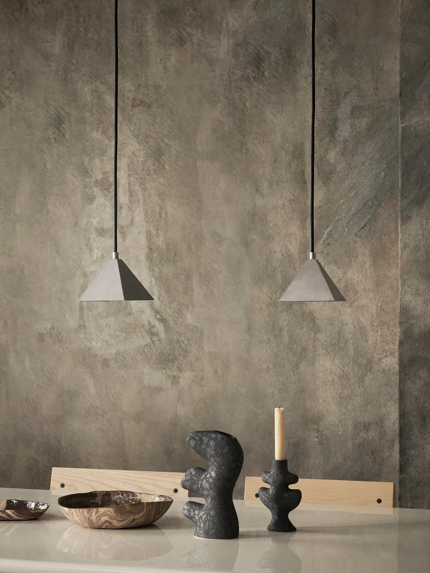 Kare Square Pendant Light - Tumbled Stainless Steel