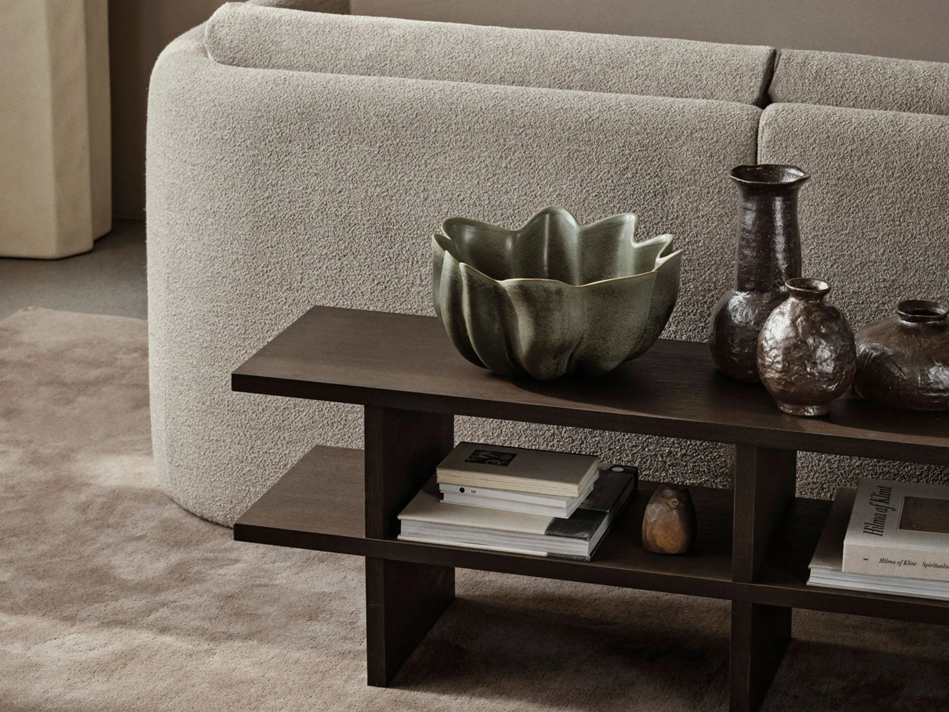 Kona Bench with Storage - Dark Stained Oak