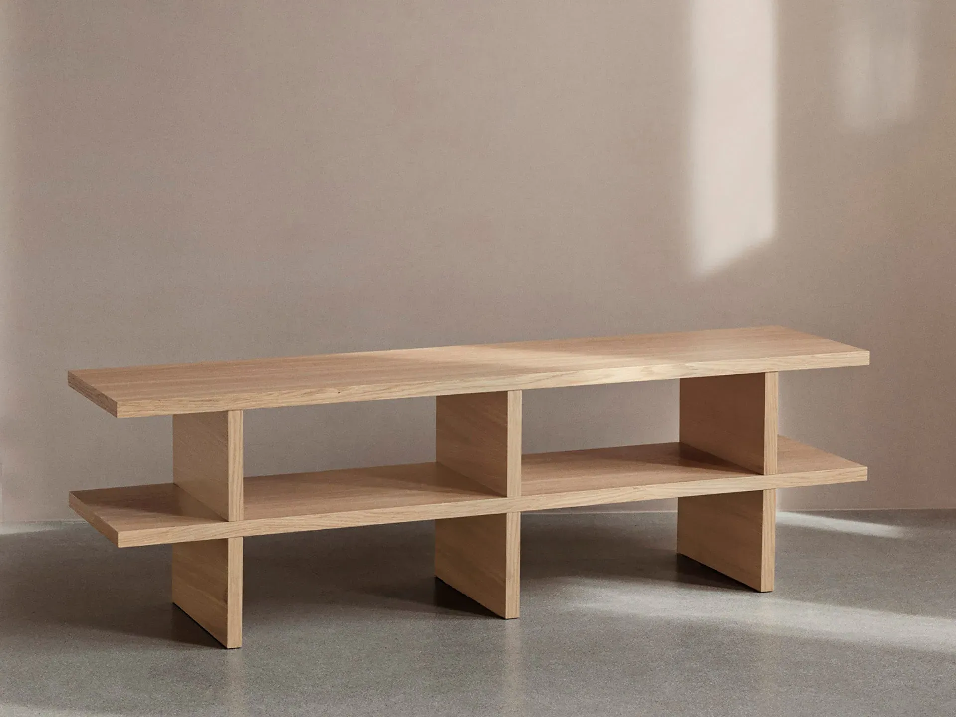 Kona Bench with Storage - Natural Oak