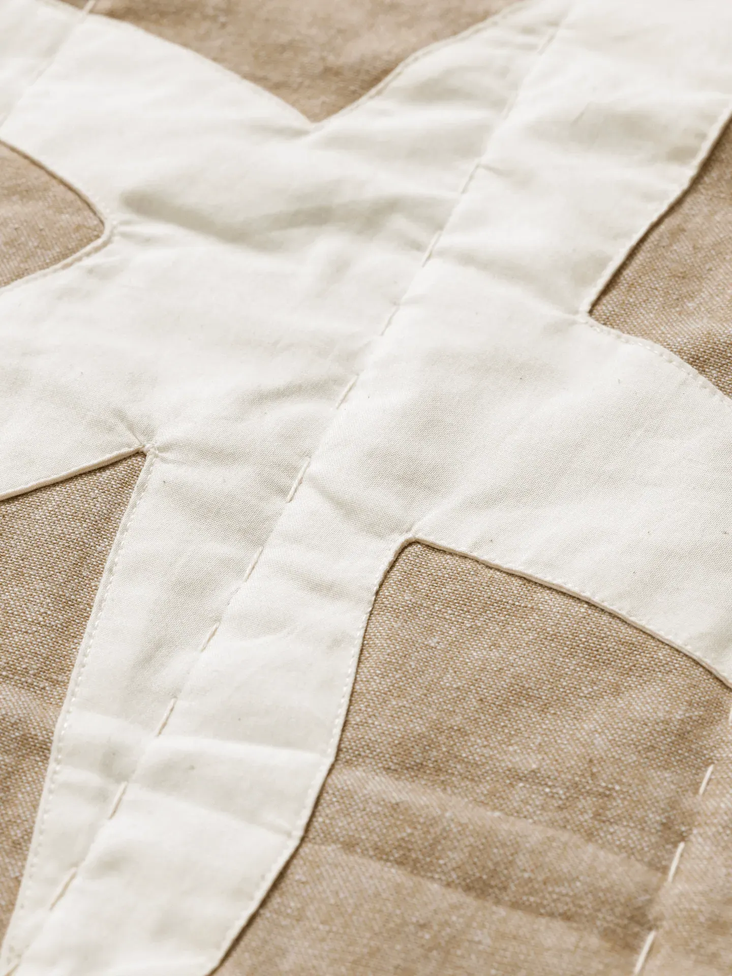 Kove Applique Quilted Blanket - Tan, Organic Cotton