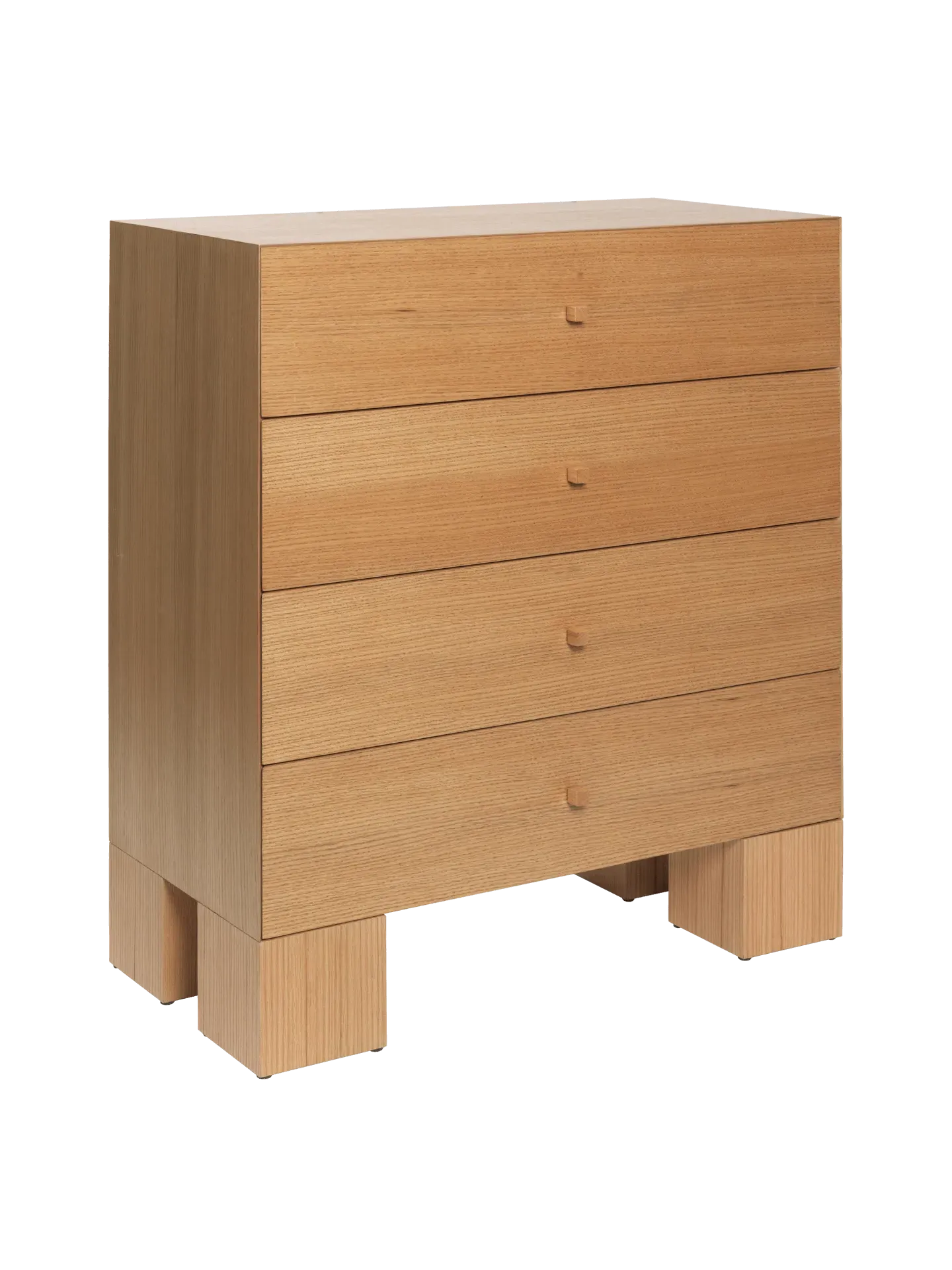 Kuben 1x4 Drawers - Natural Oak Veneer