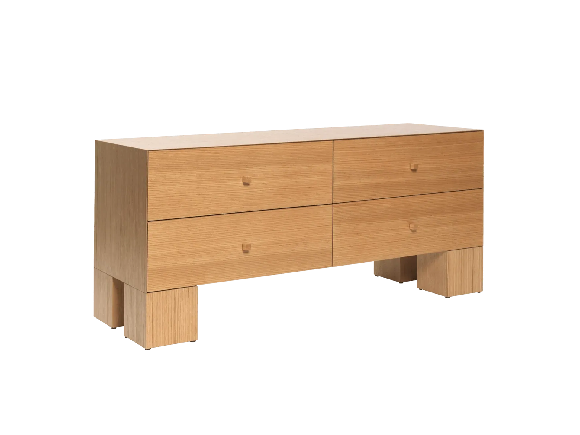 Kuben 2x2 Drawers - Natural Oak Veneer