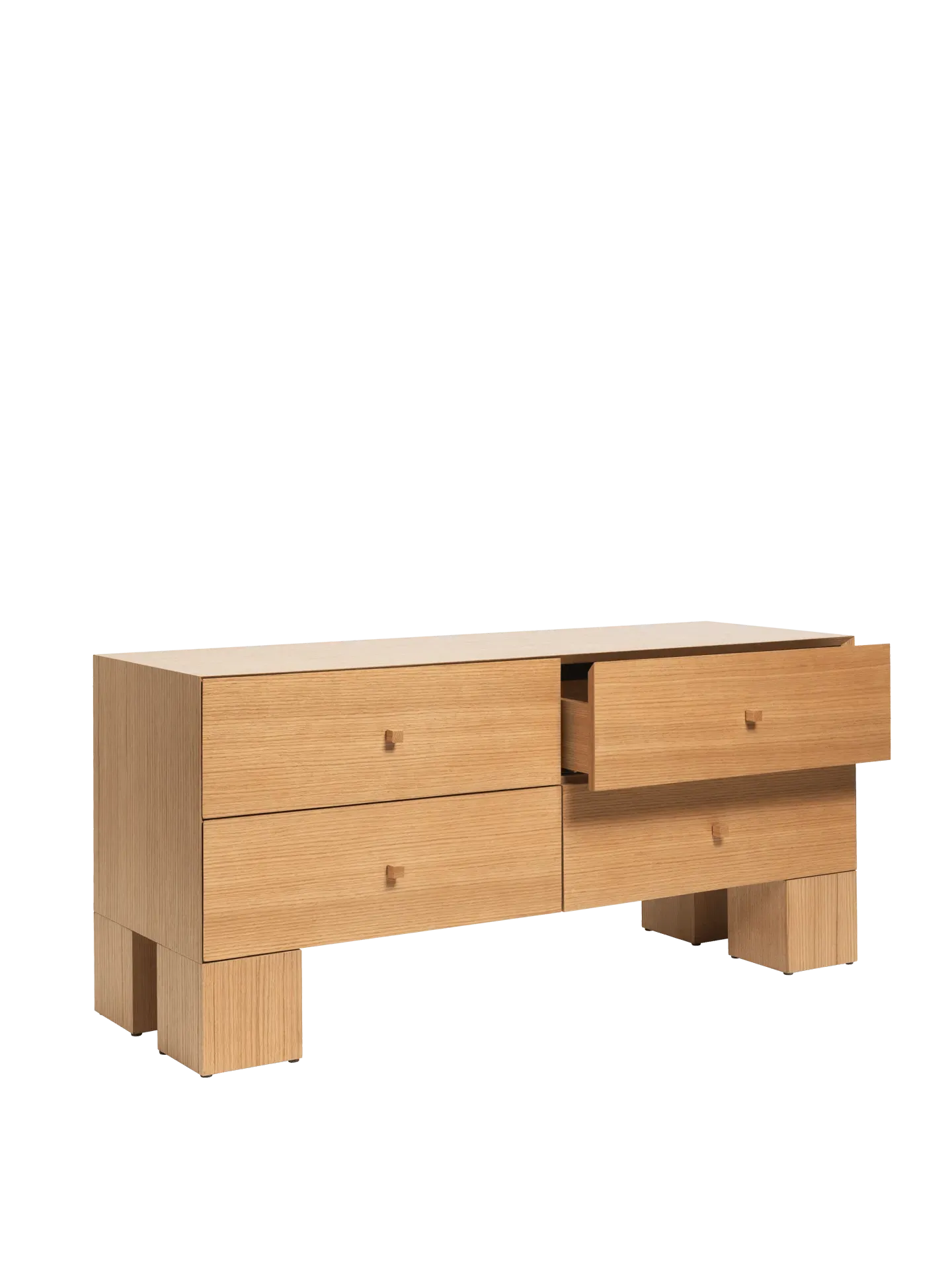 Kuben 2x2 Drawers - Natural Oak Veneer