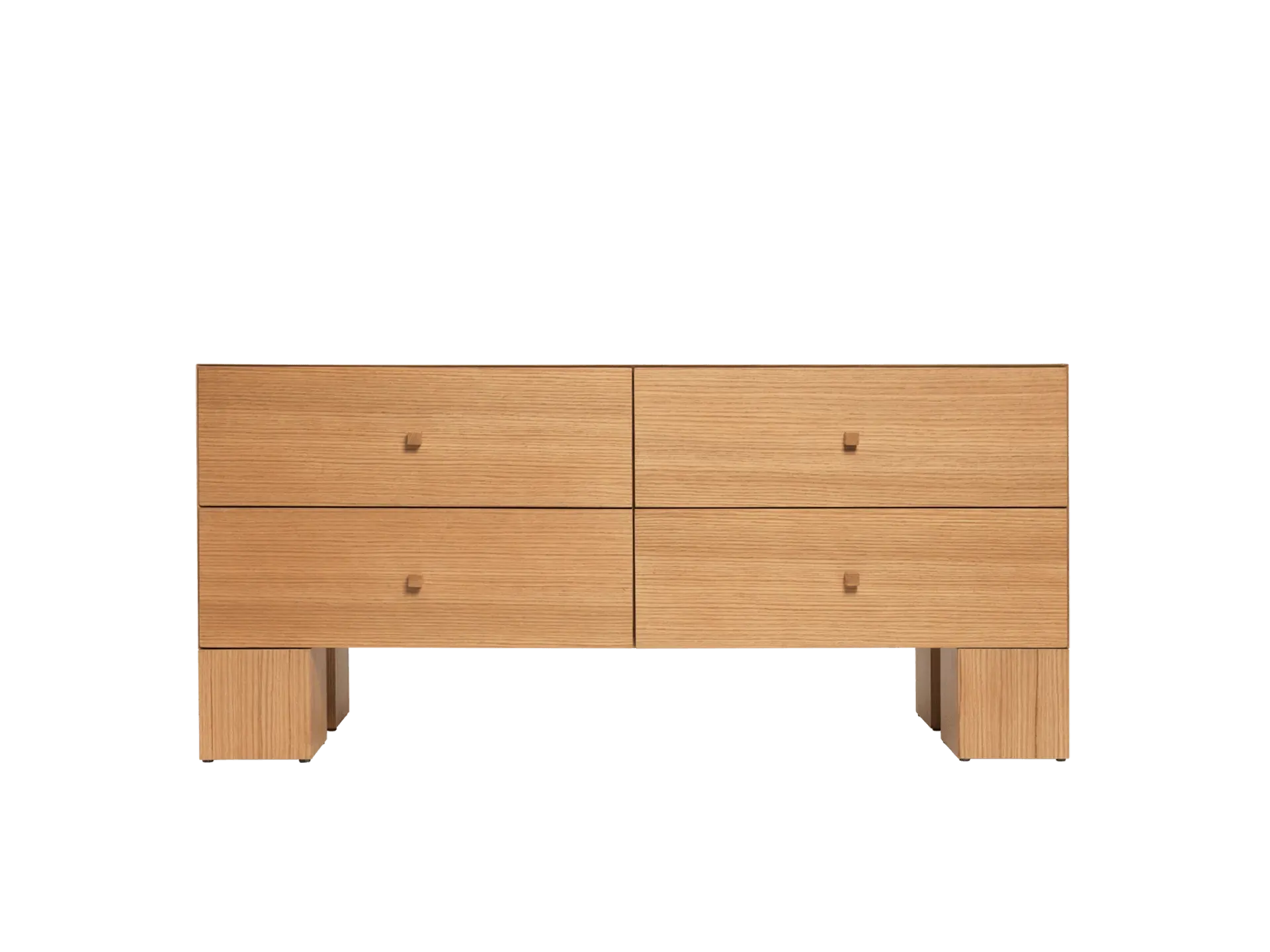 Kuben 2x2 Drawers - Natural Oak Veneer