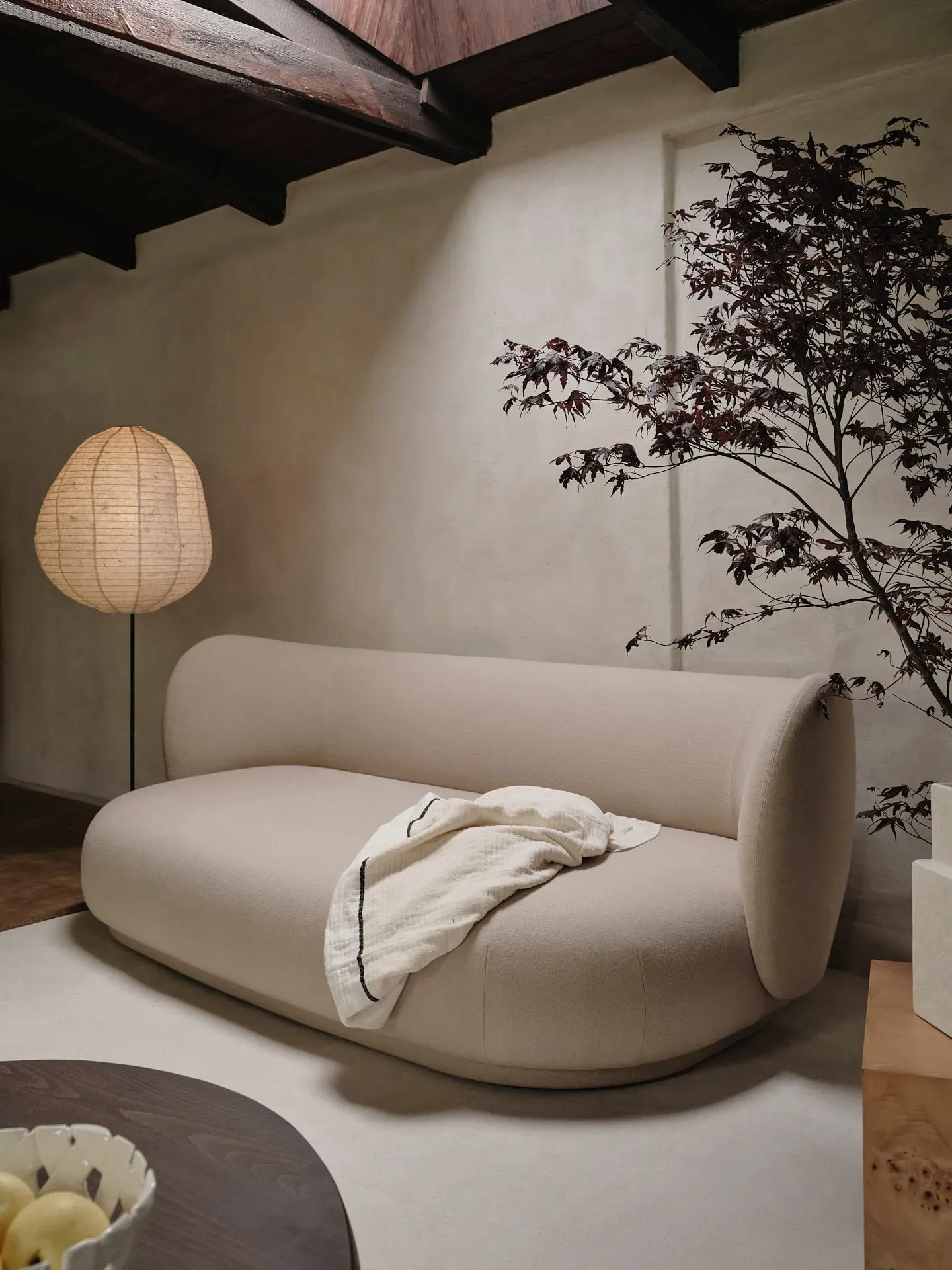 Kurbis Tall Floor Lamp - Black, Washi Paper