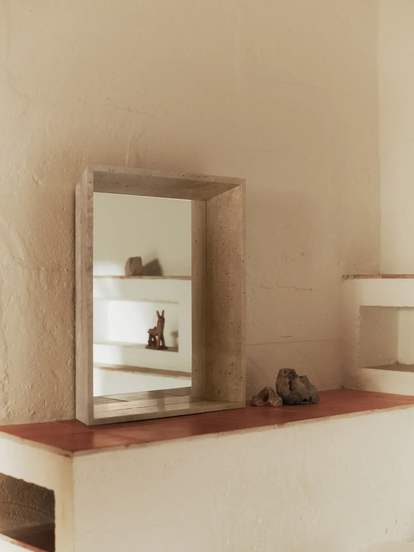 Lancet Mirror - Travertine
