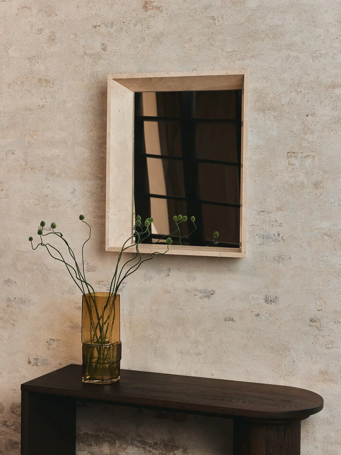 Lancet Mirror - Travertine