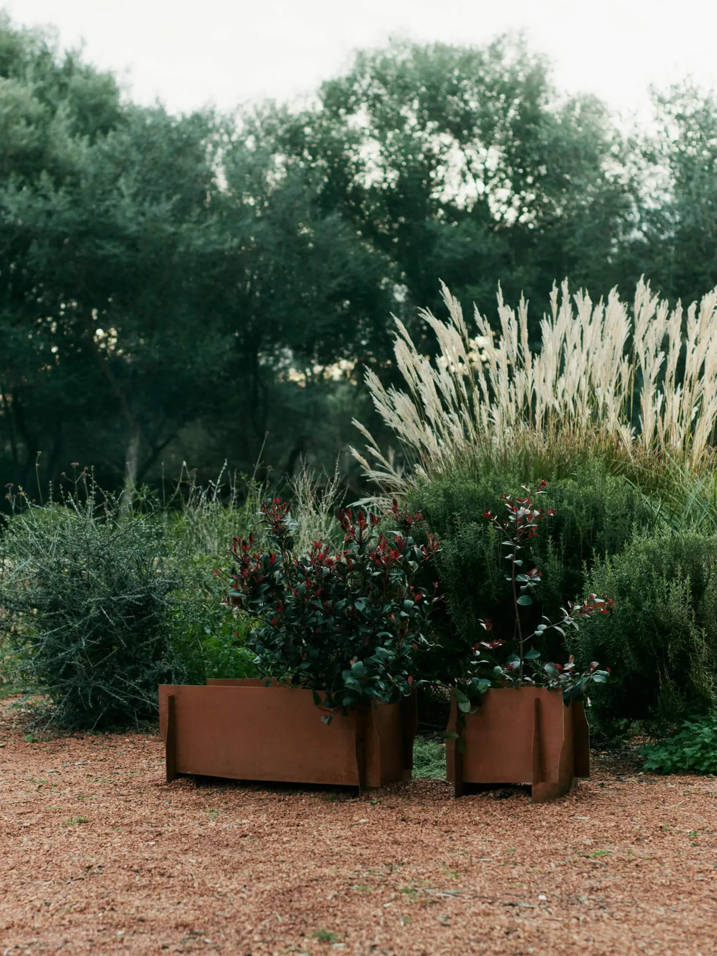 Lapel Rectangular Planter - Rust, Corten Steel