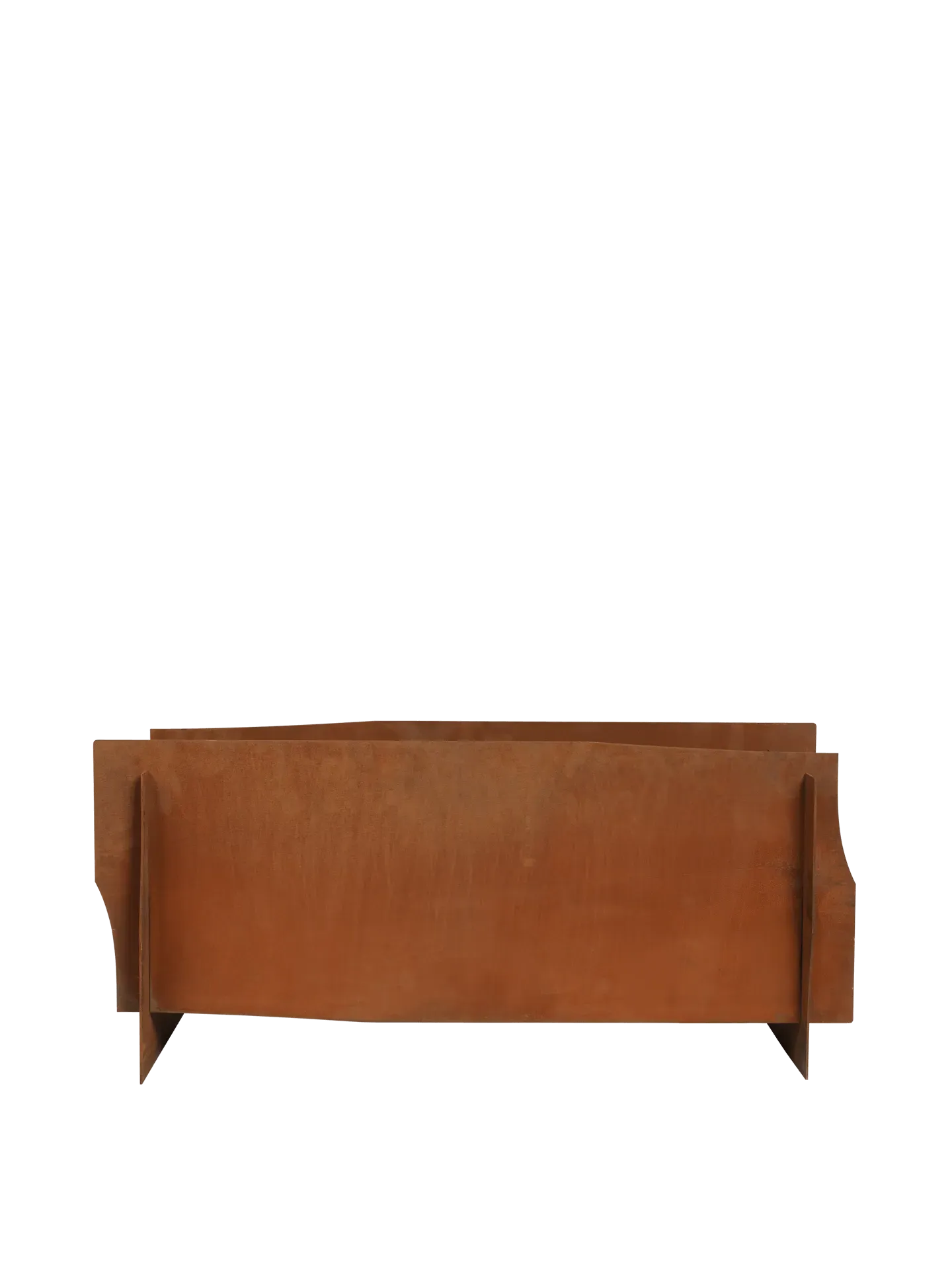 Lapel Rectangular Planter - Rust, Corten Steel