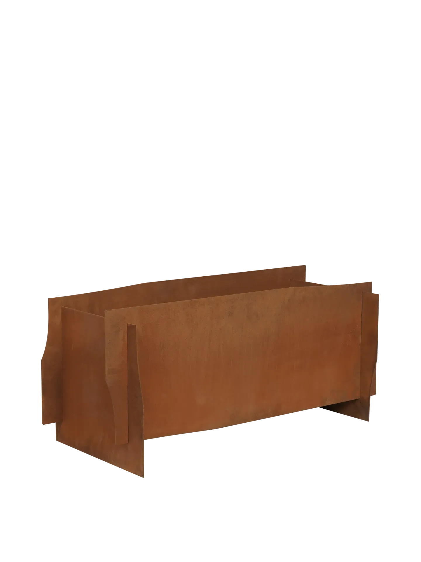 Lapel Rectangular Planter - Rust, Corten Steel