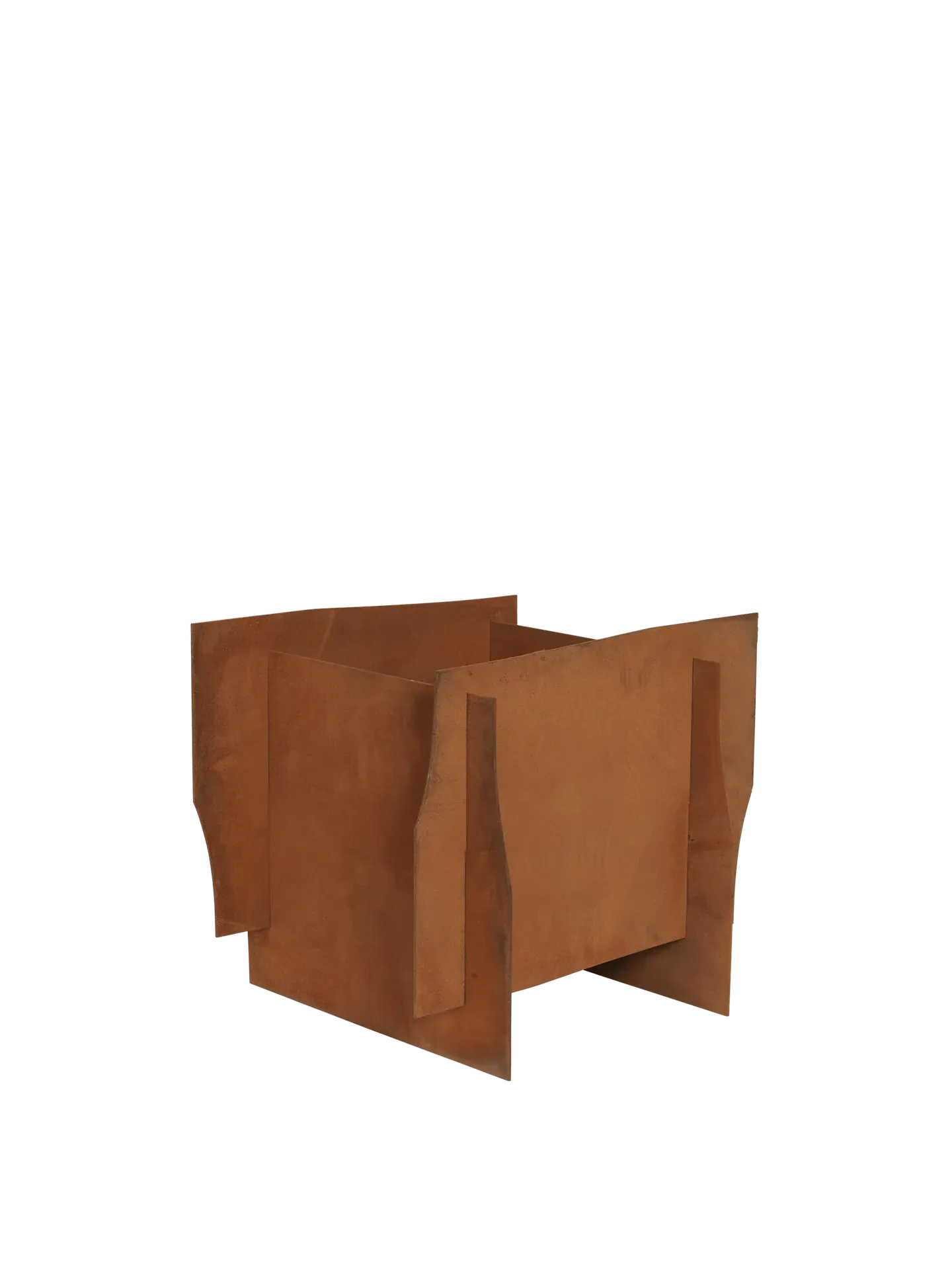 Lapel Square Planter - Rust, Corten Steel image