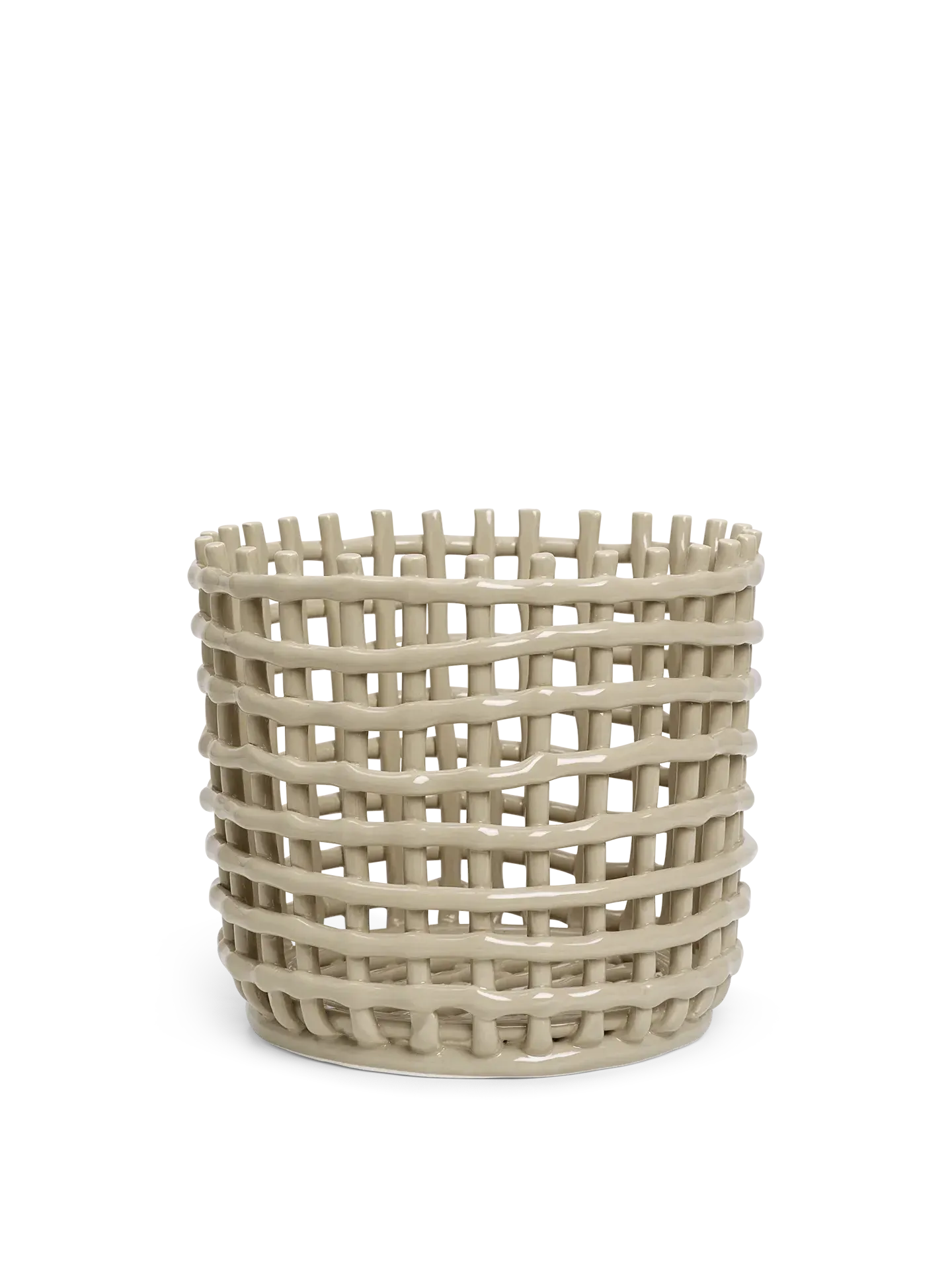 Large Ceramic Basket - Cashmere