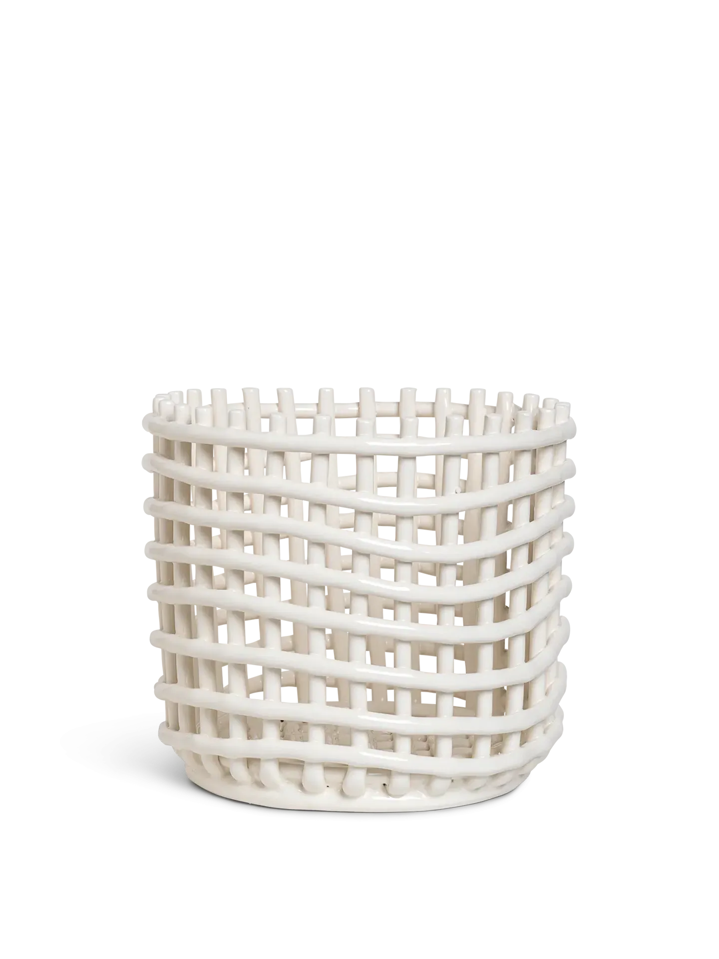 Large Ceramic Basket - Off-White