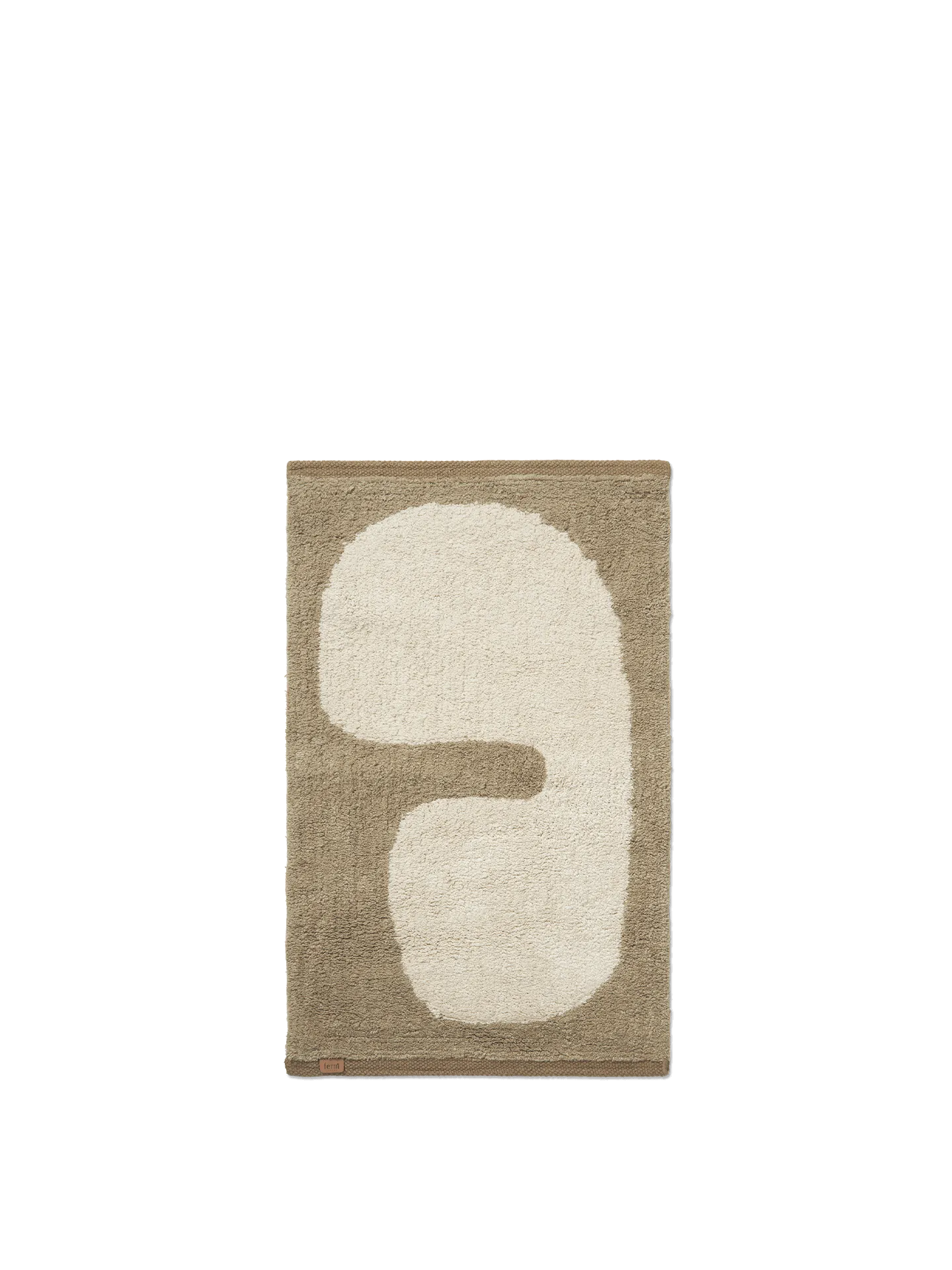 Lay Washable Mat - Dark Taupe/Off-White, Organic Cotton image