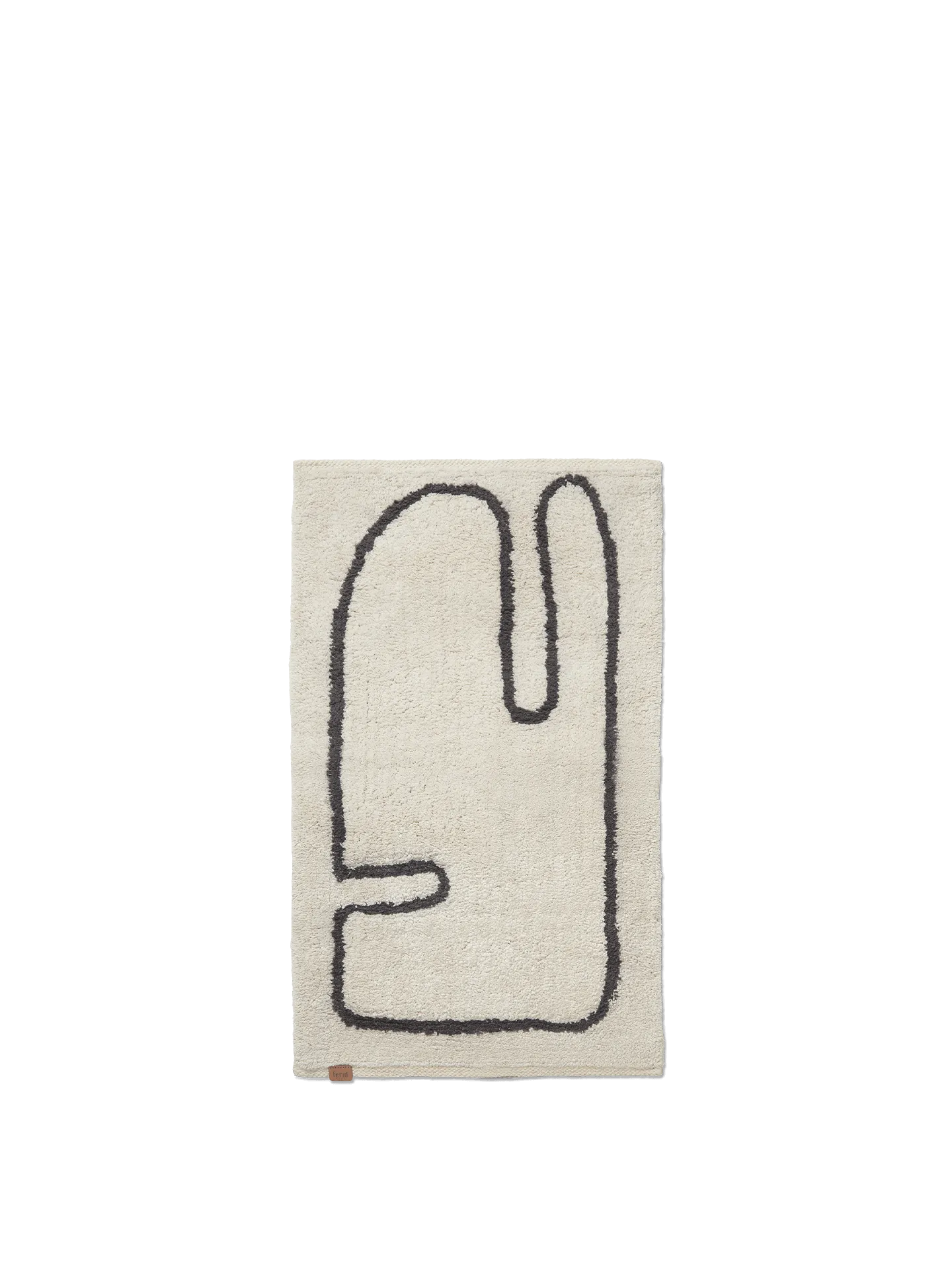 Lay Washable Mat - Off-White/Coffee, Organic Cotton