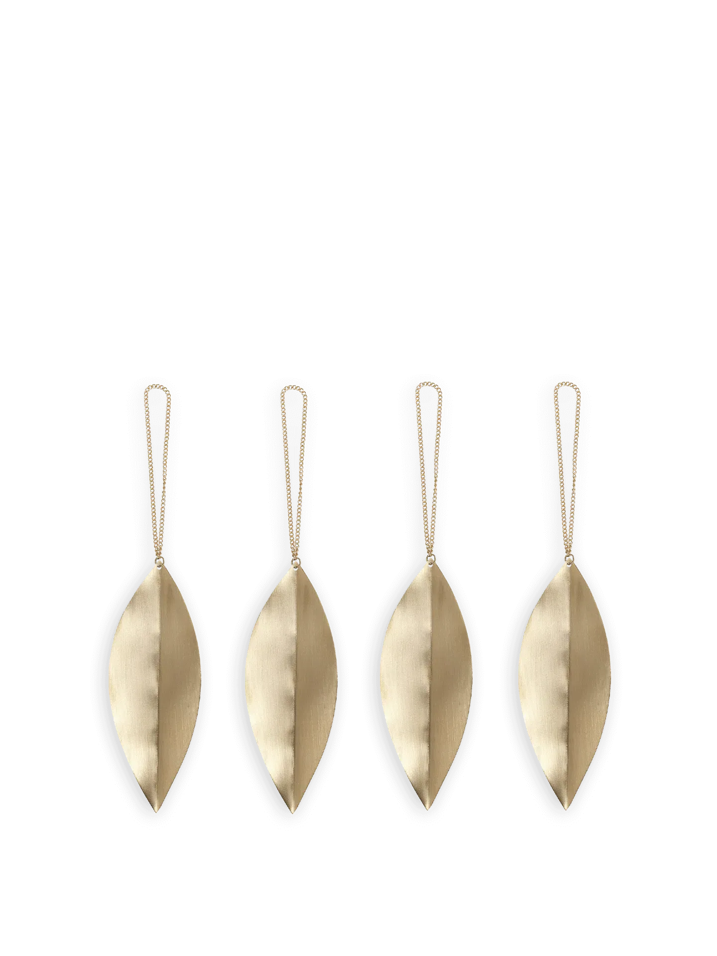 Leaf Brass Ornaments - Set of 4