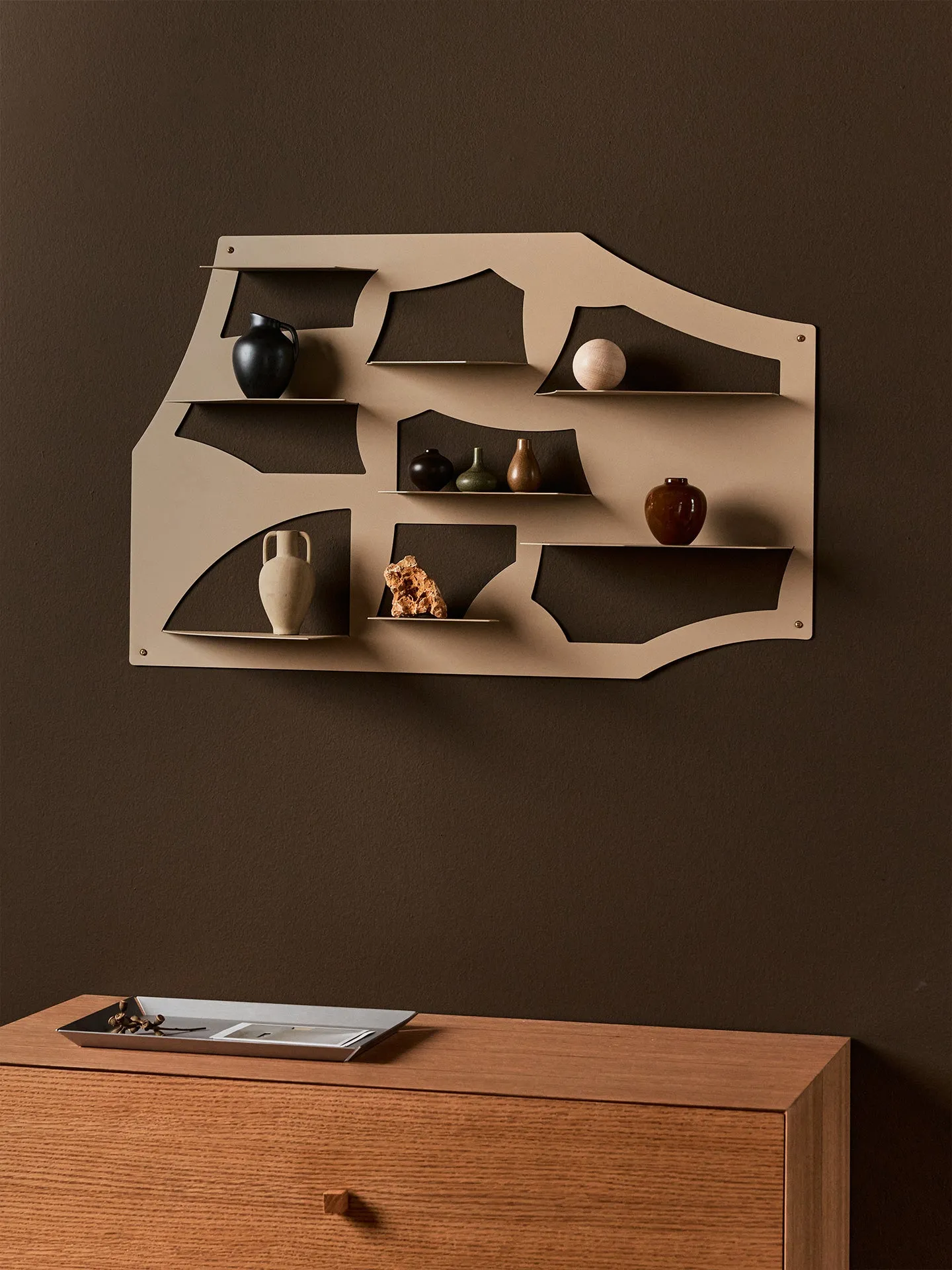 Leta Wall Shelf - Cashmere, Steel