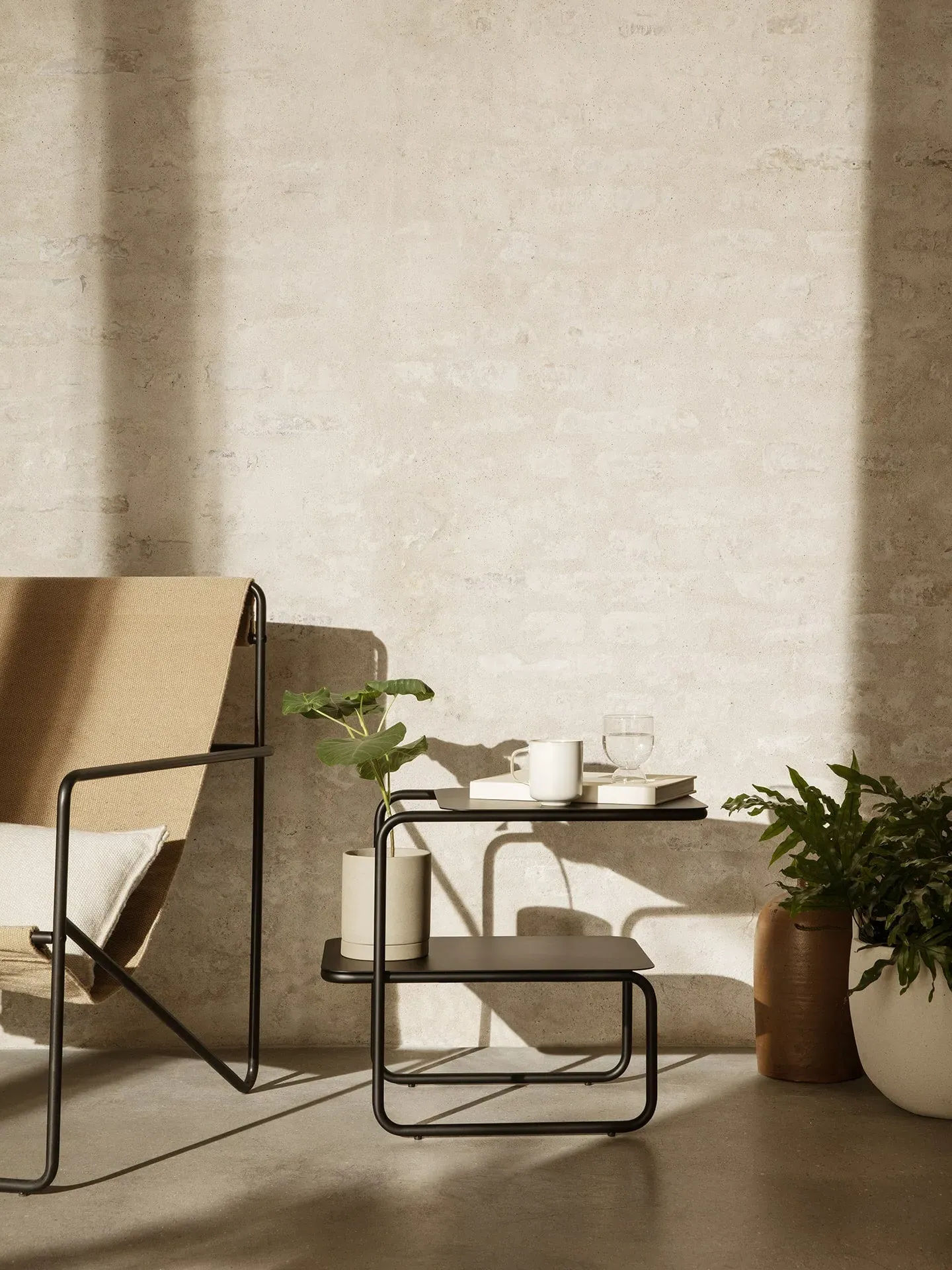 Level Side Table with Storage - Black, Steel