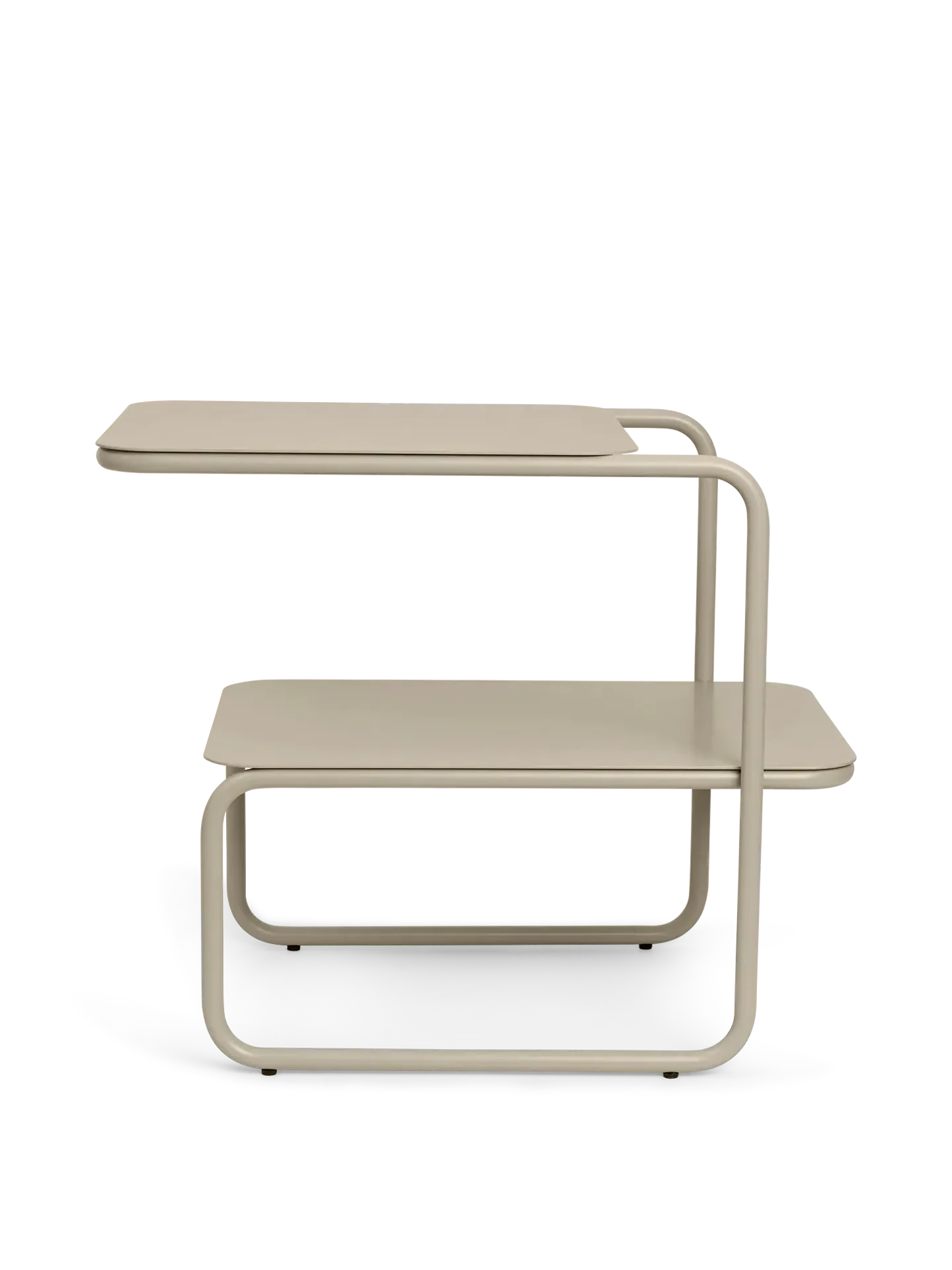 Level Side Table with Storage - Cashmere, Steel