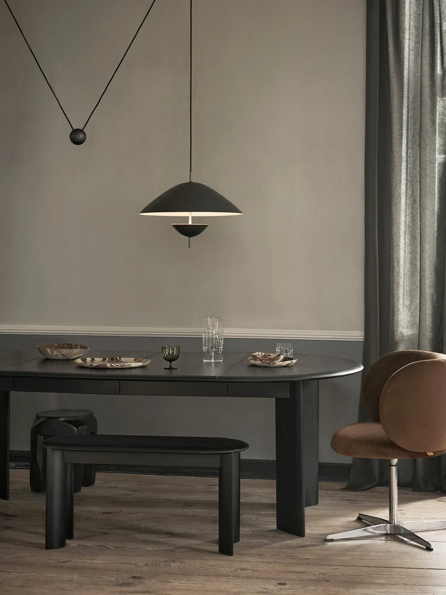 Lod Pendant Light - Blackened Iron