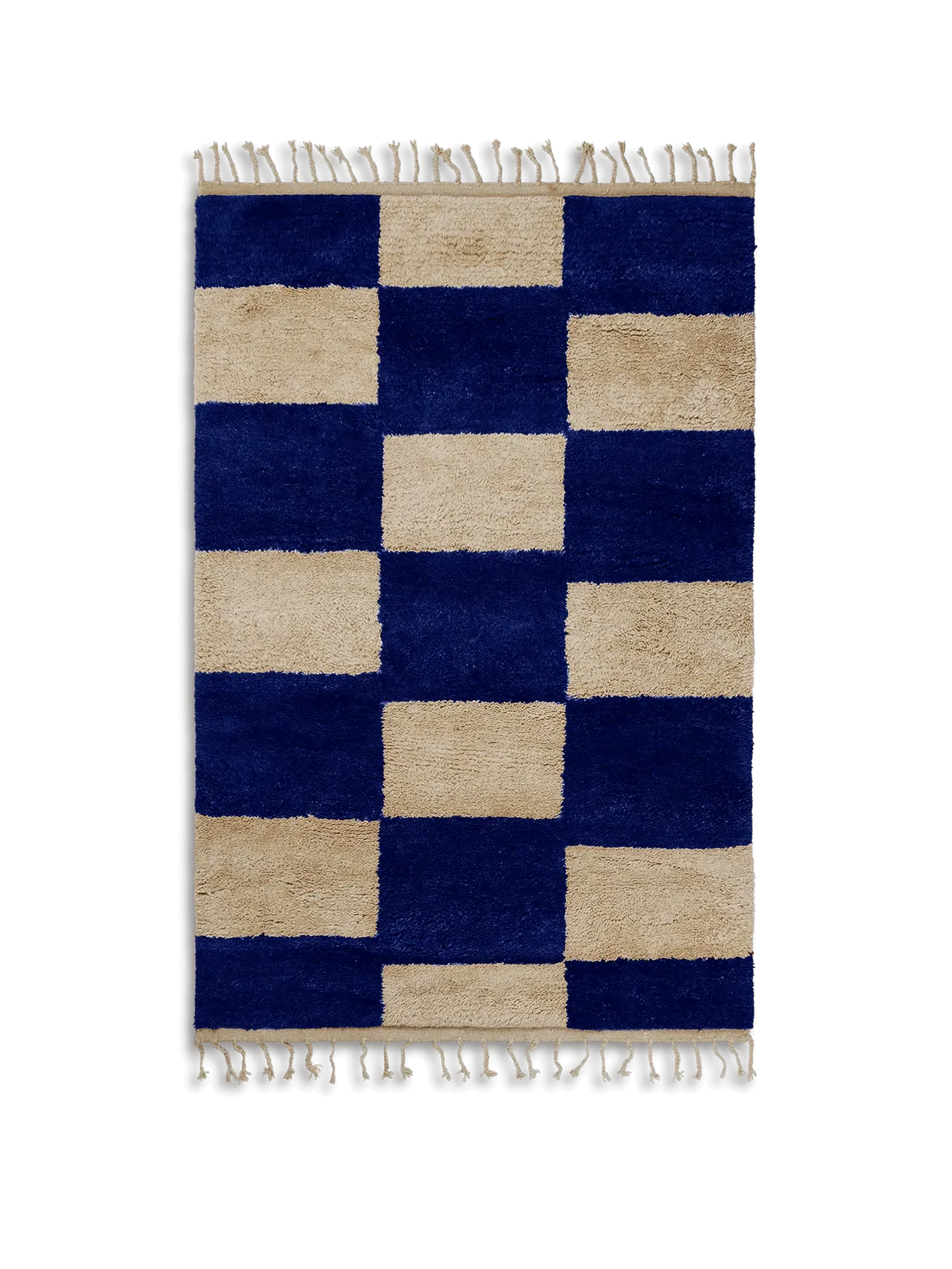 Mara Knotted Rug - Bright Blue/Off-White