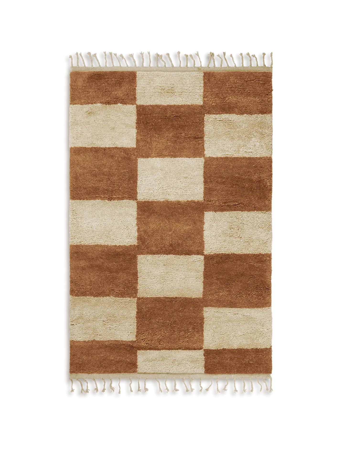 Mara Knotted Rug - Dark Brick/Off-White