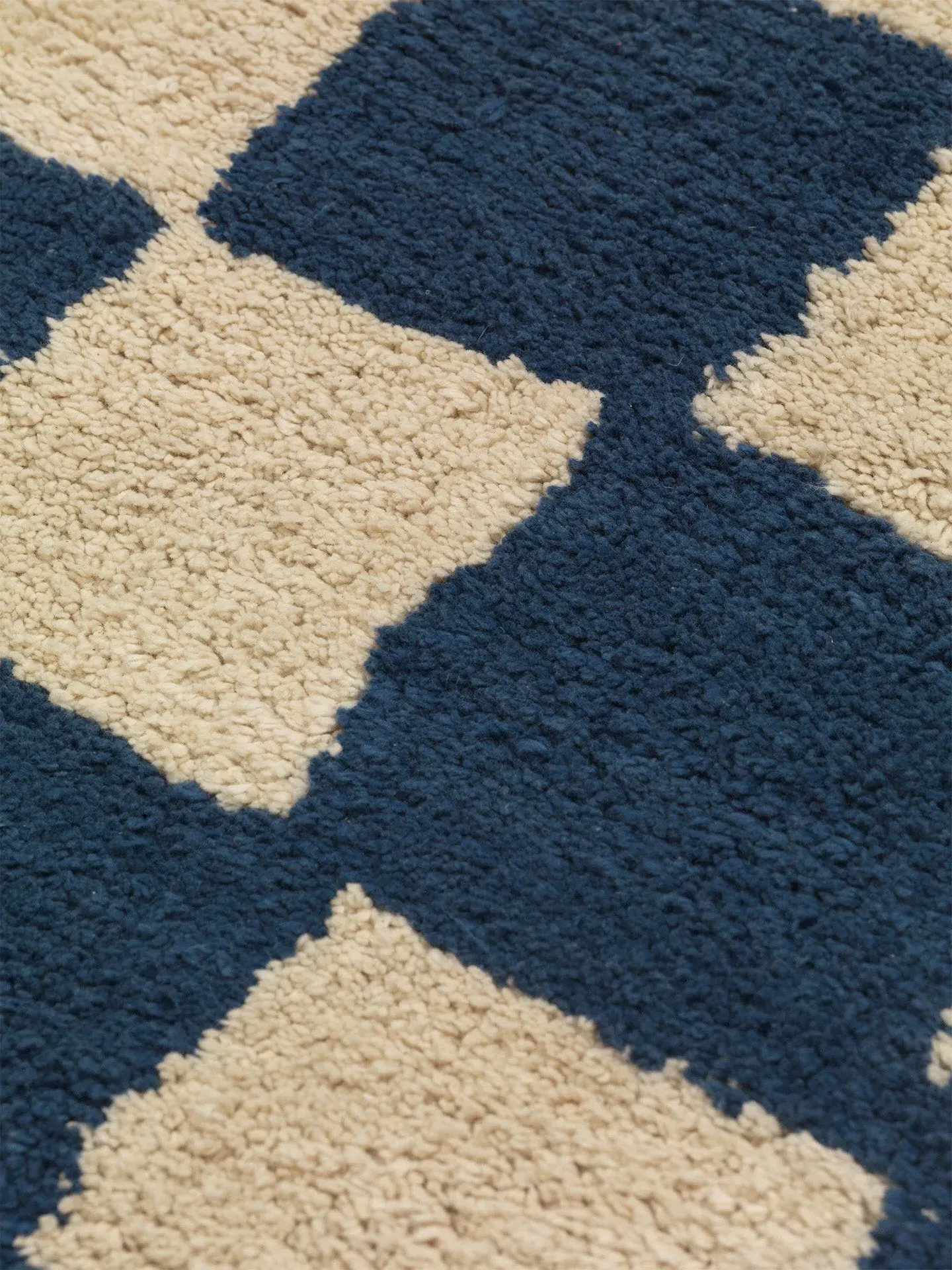 Mara Washable Rug - Deep Blue/Warm Sand, Organic Cotton