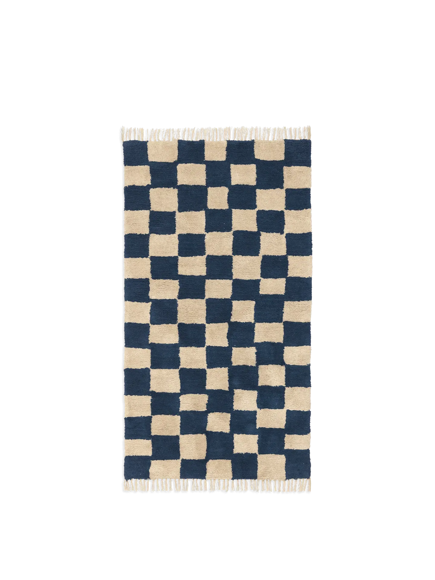 Mara Washable Rug - Deep Blue/Warm Sand, Organic Cotton image