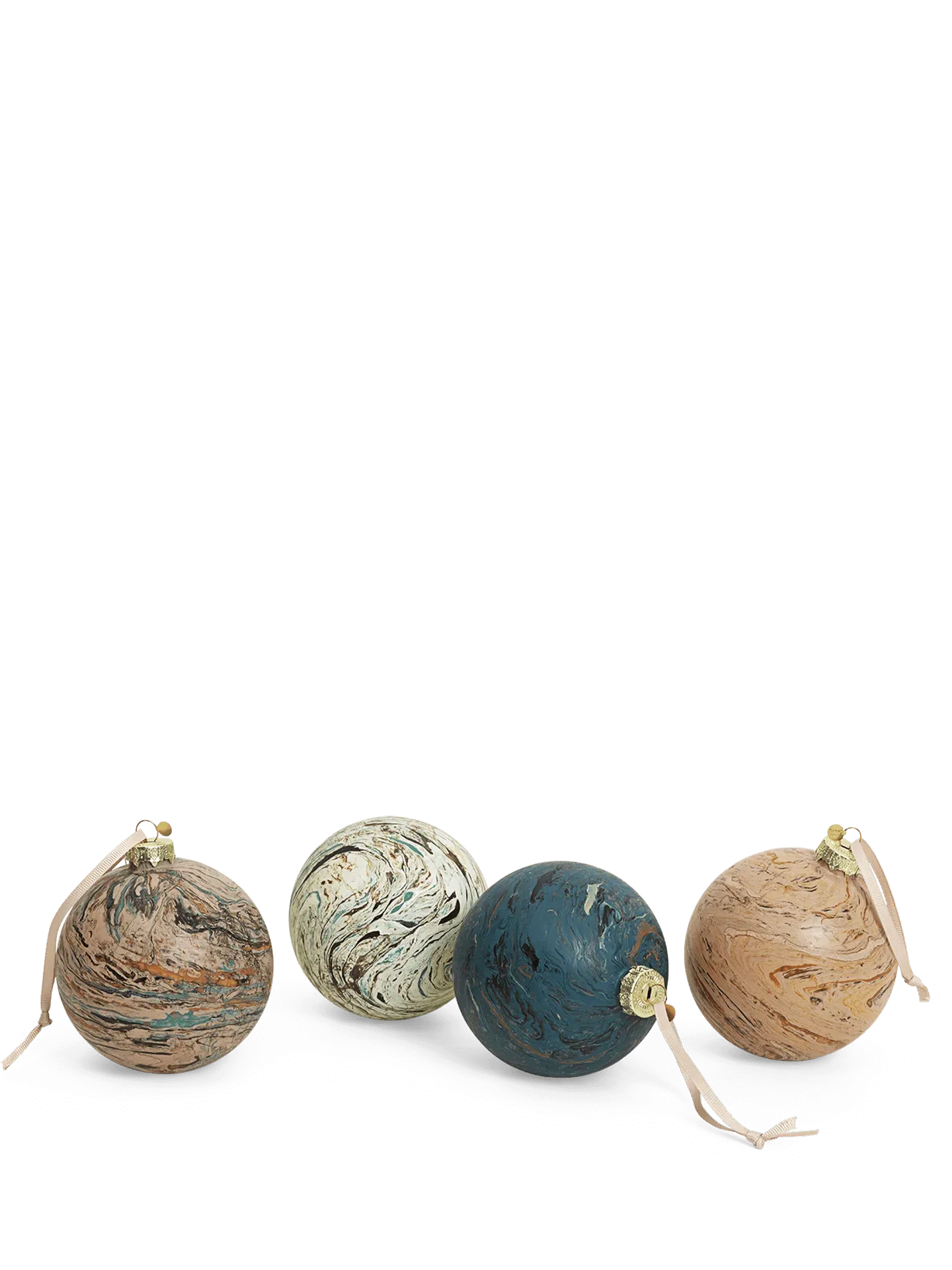 Marble Baubles Large Set of 4 - Mixed, Glass