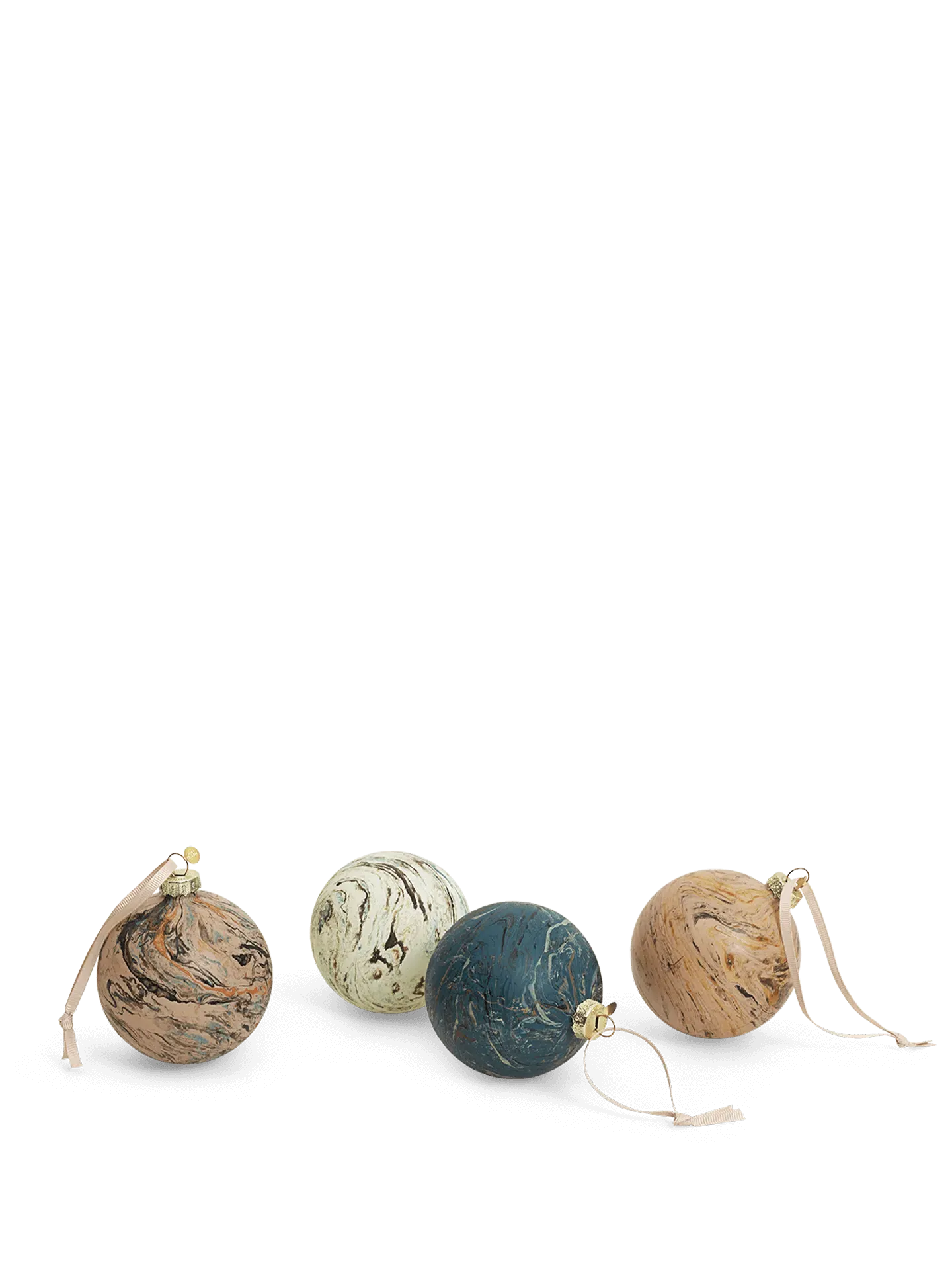 Marble Baubles Medium Set of 4 - Mixed, Glass