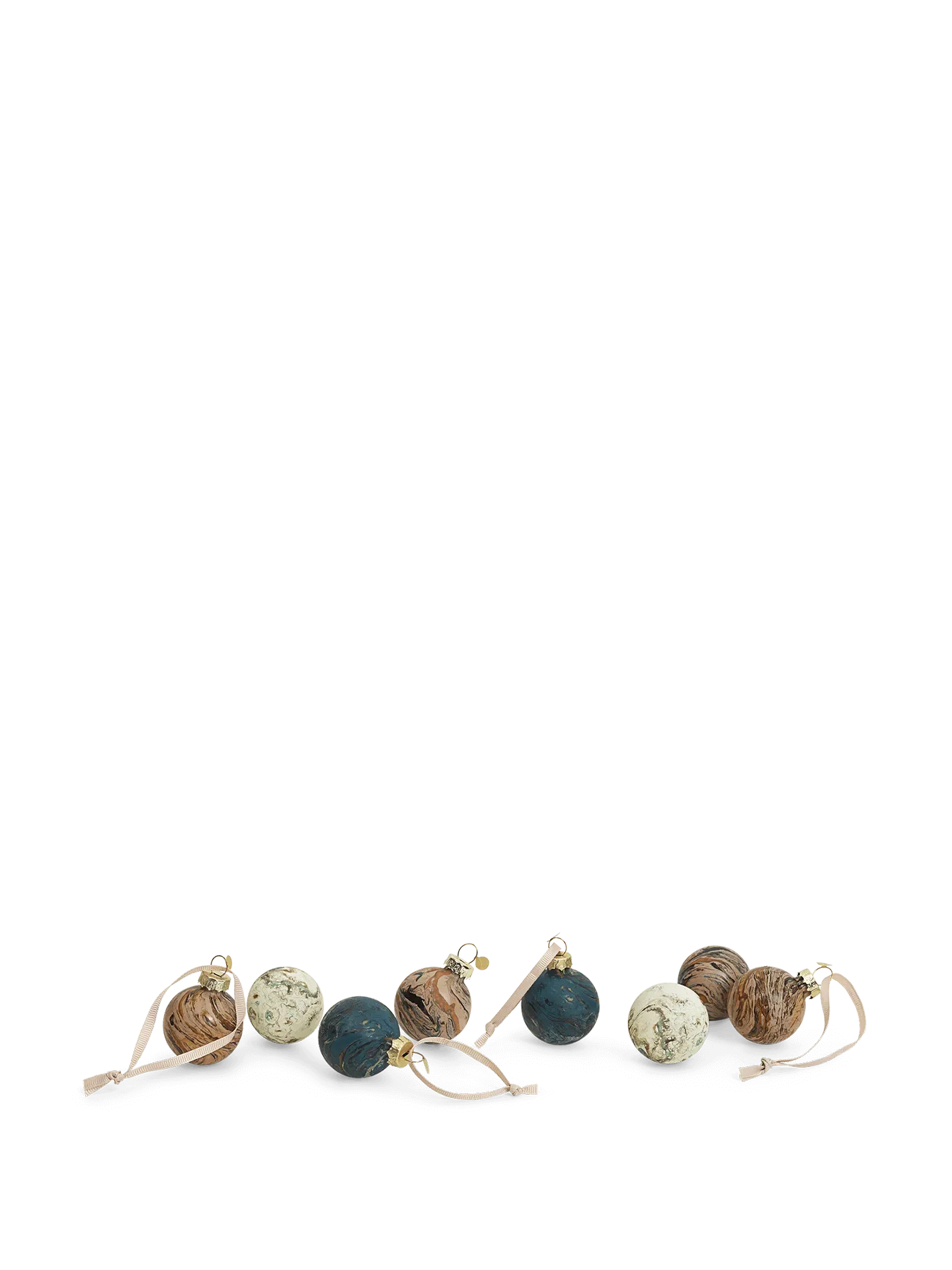 Marble Baubles Small Set of 8 - Mixed, Glass image