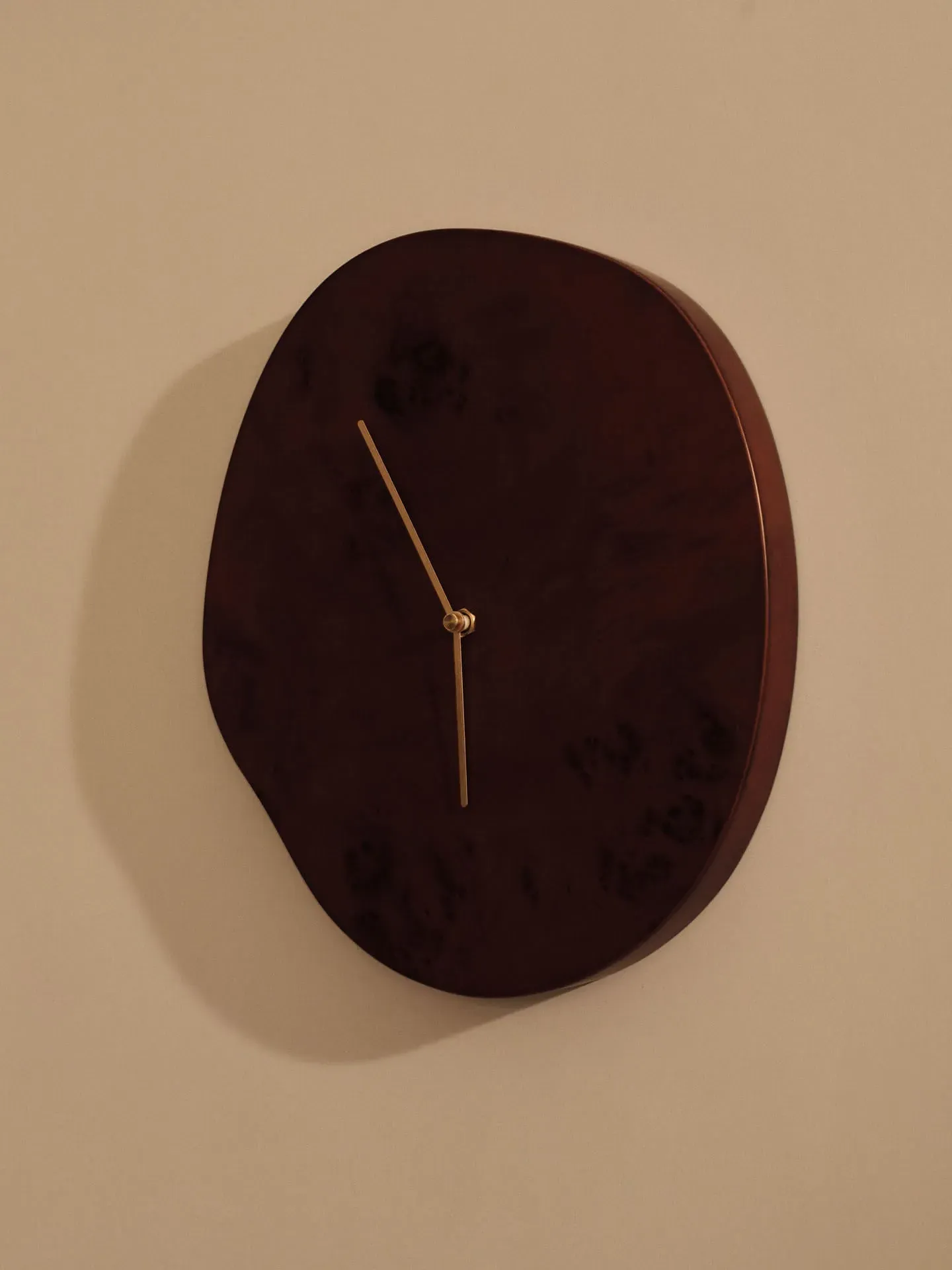 Melt Wall Clock - Dark Stained Burl