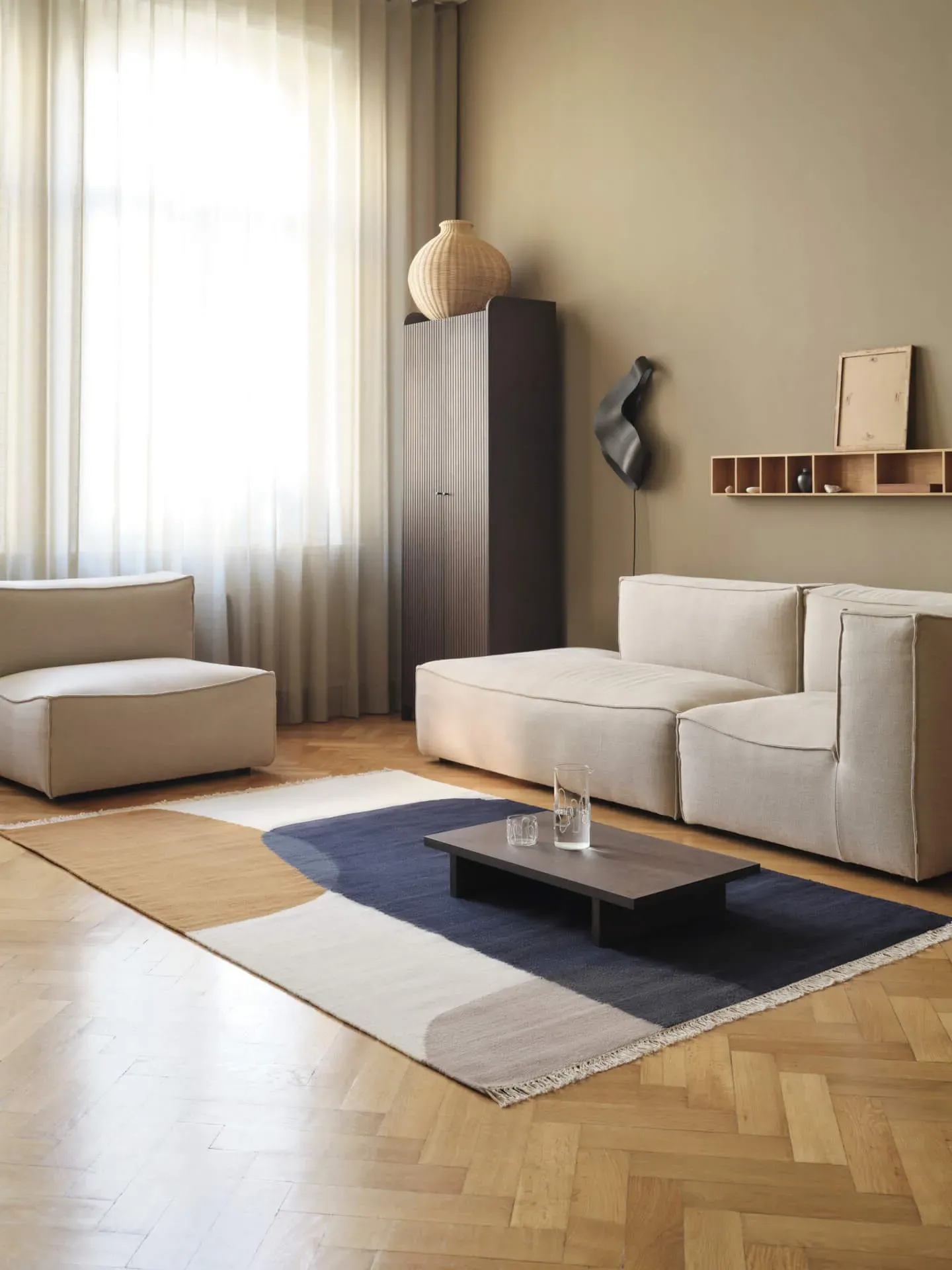 Merge Large Kelim Rug - Burnt Hues, Wool