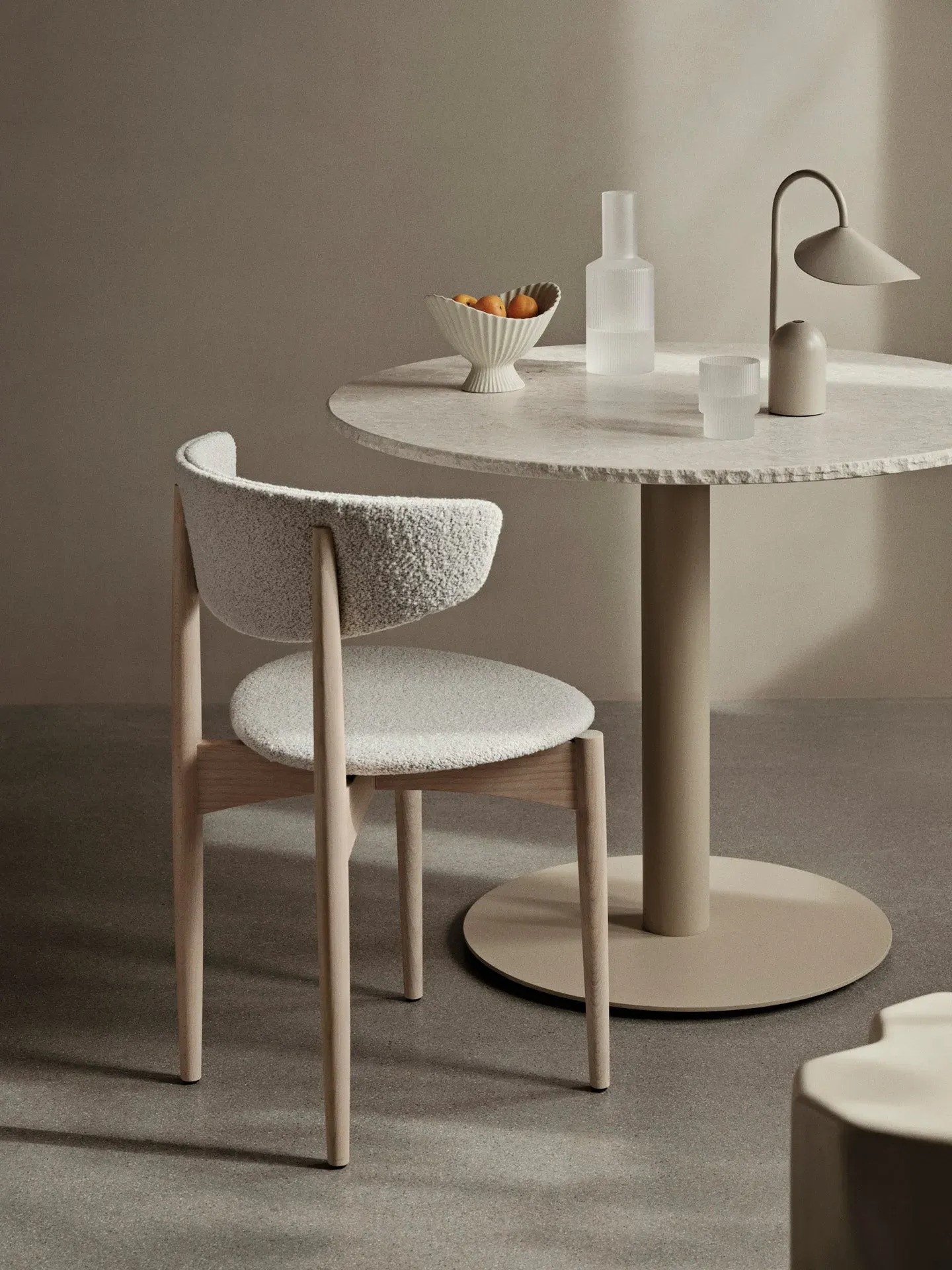 Mineral Dining Table - Cashmere, Bianco Curia Marble