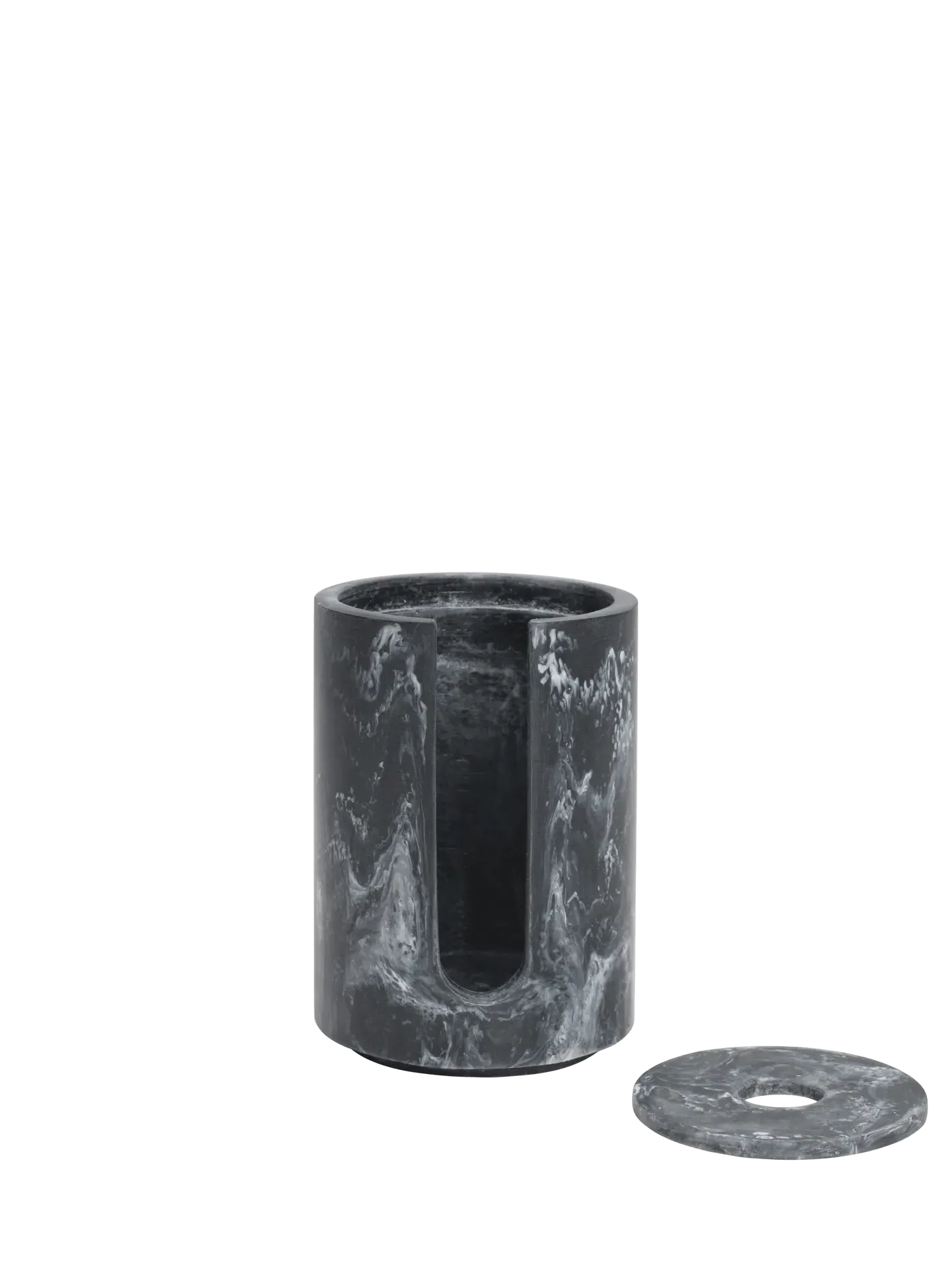 Mist Round Cotton Pad Holder - Charcoal, Resin