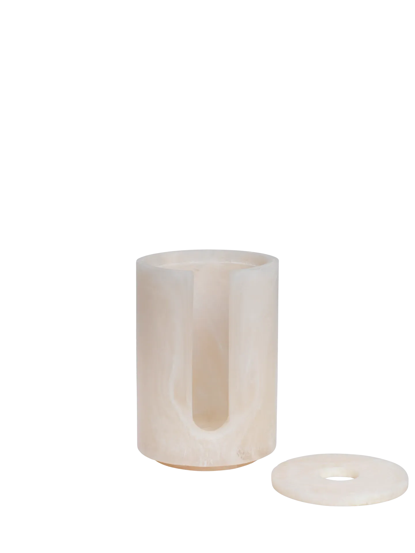 Mist Round Cotton Pad Holder - Pearl, Resin