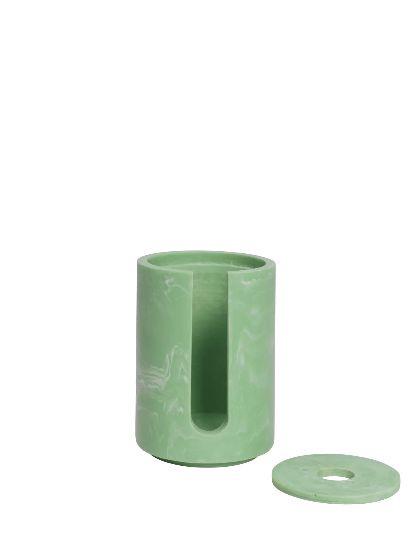 Mist Round Cotton Pad Holder - Seafoam, Resin