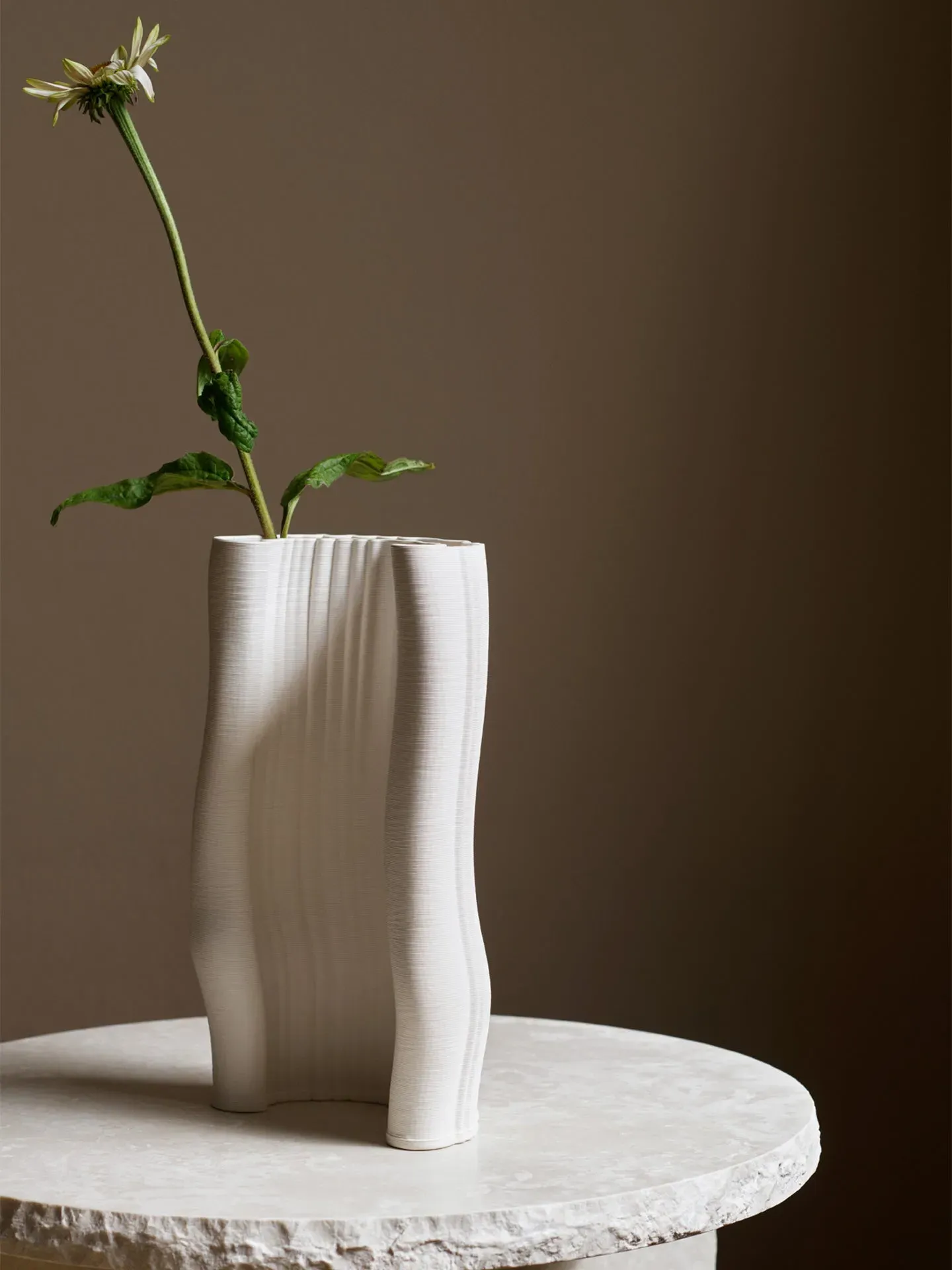 Moire Large Vase - Off-White
