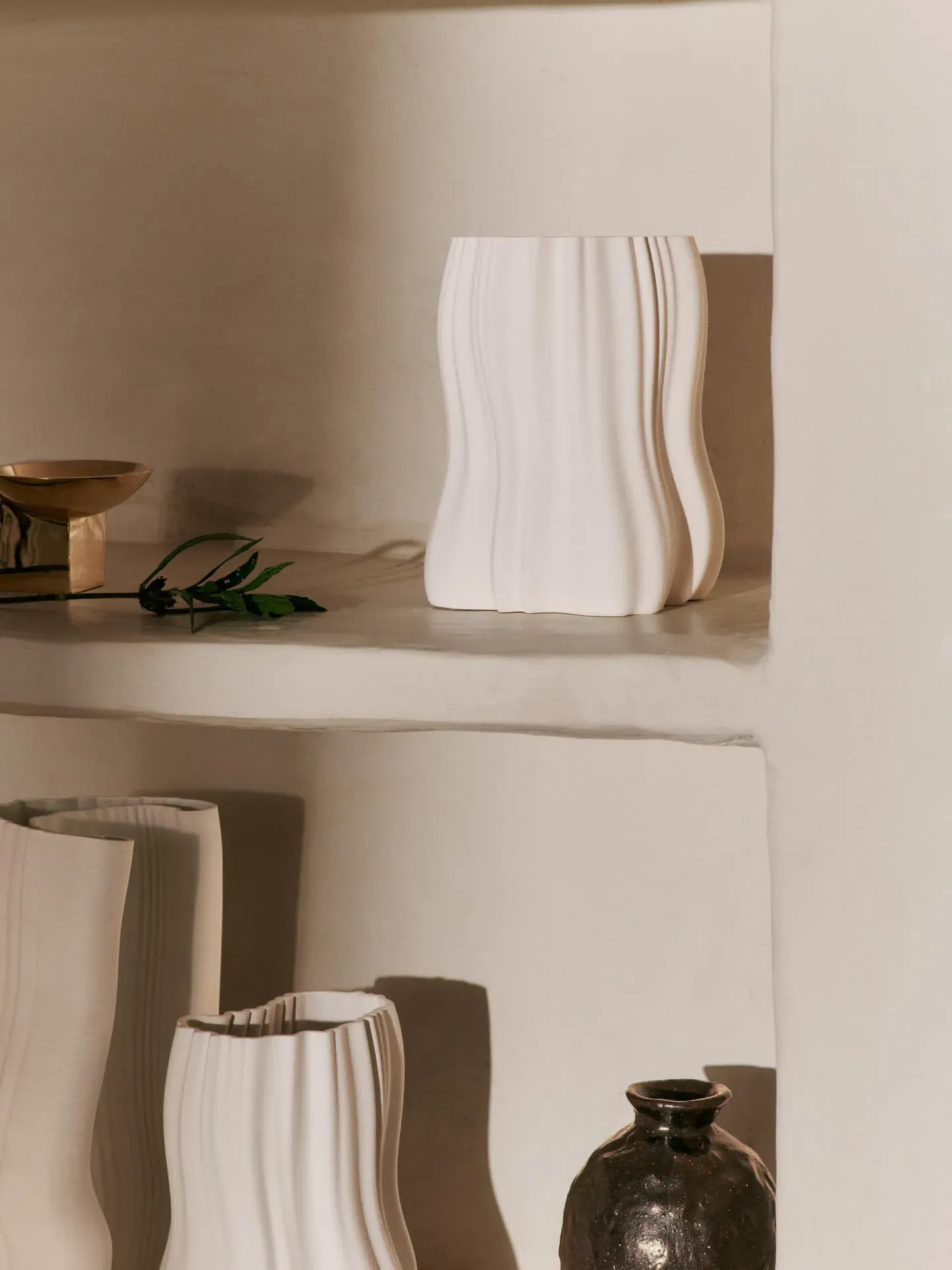 Moire Small Vase - Off-White