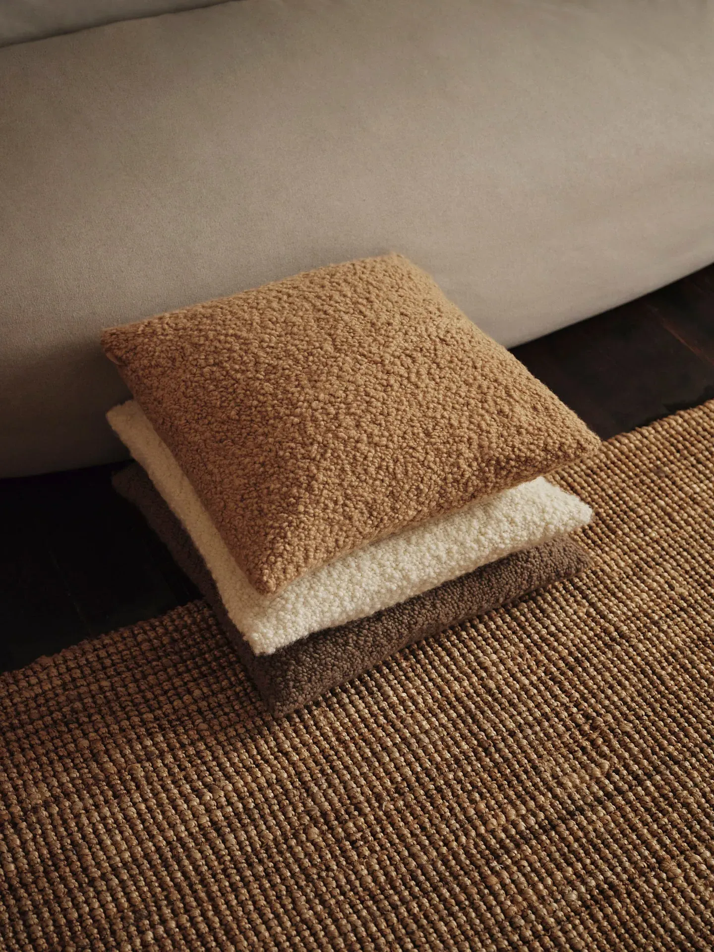 Moor Cushion - Honey, Bouclé