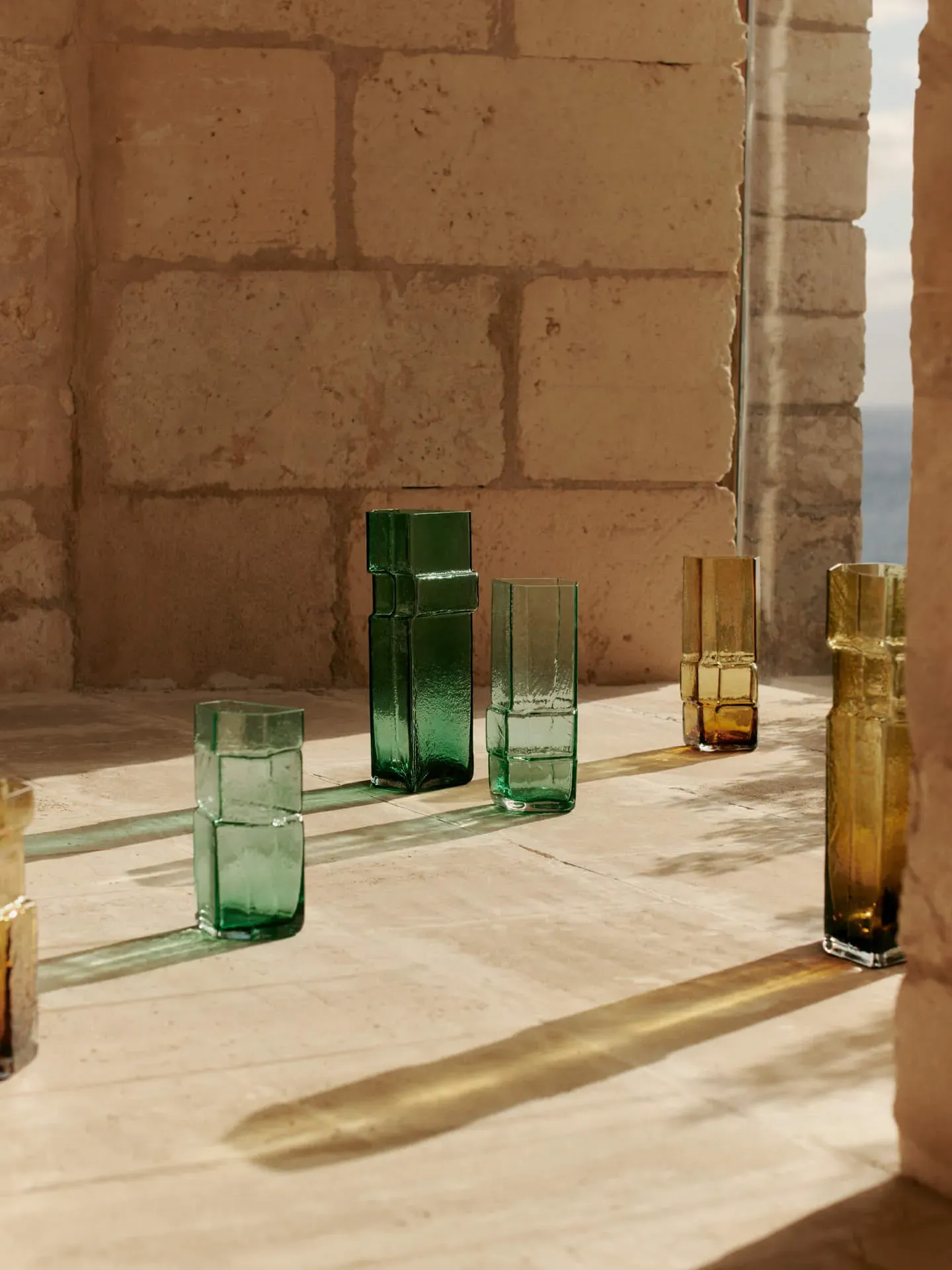 Muro Large Vase - Green, Recycled Glass