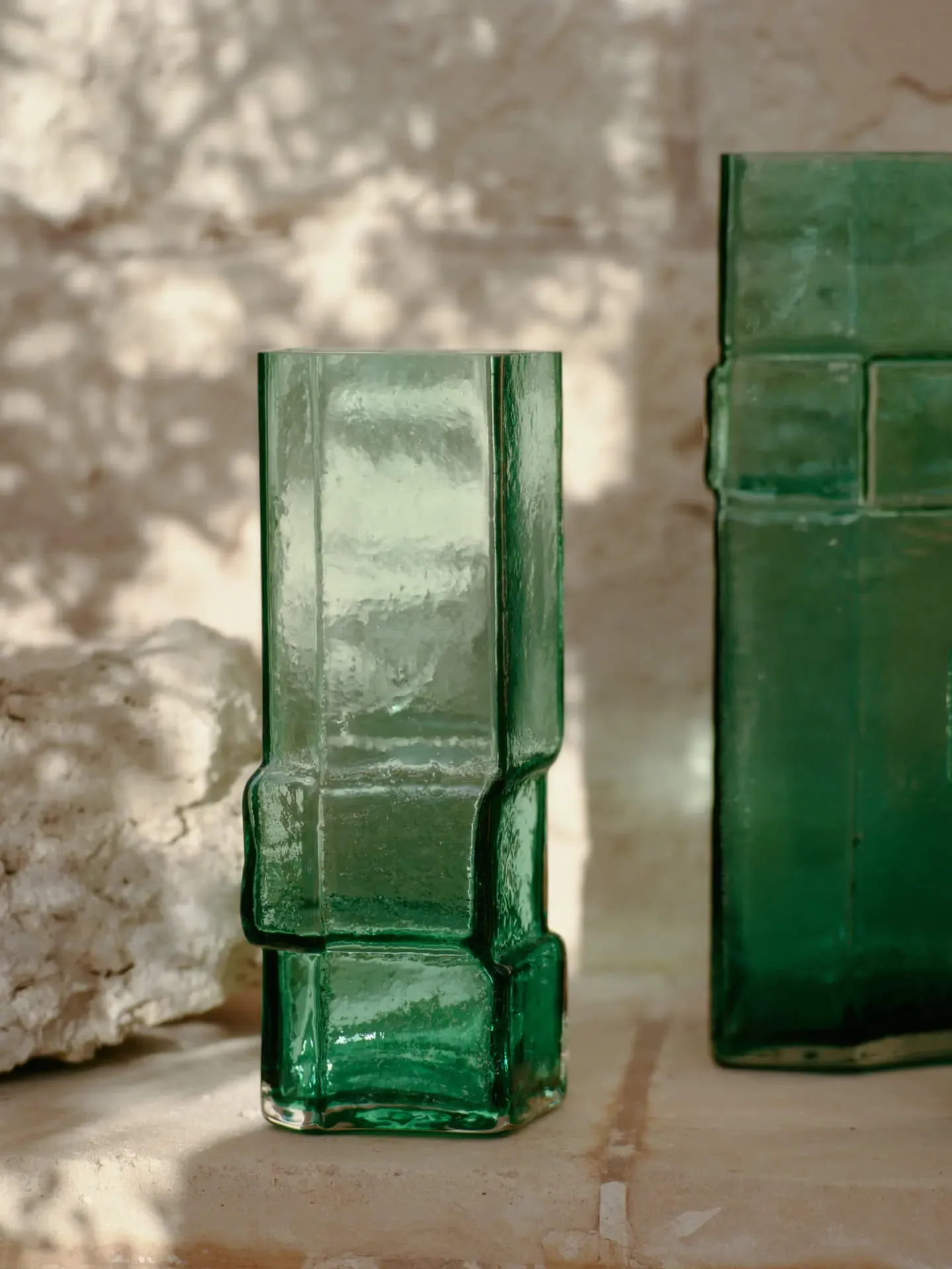 Muro Medium Vase - Green, Recycled Glass